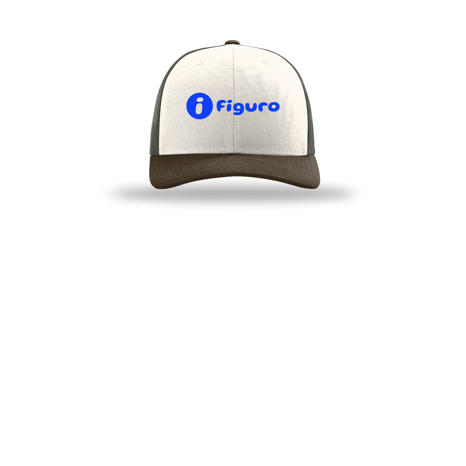 getfiguro-richardson-trucker-cap-embroidery-capfront-R112-creamgreybrownbrown-flat-front