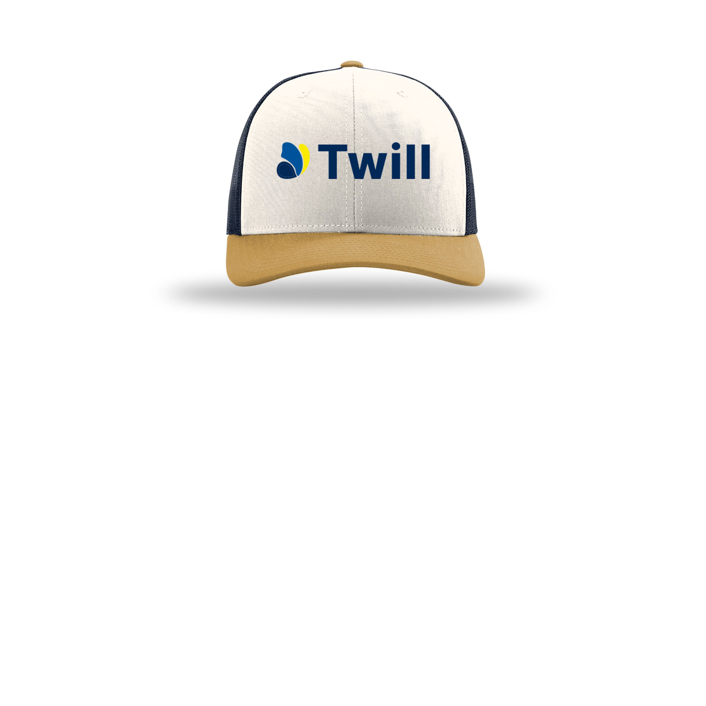 withtwill-richardson-trucker-cap-embroidery-capfront-R112-creamnavyambergold-flat-front