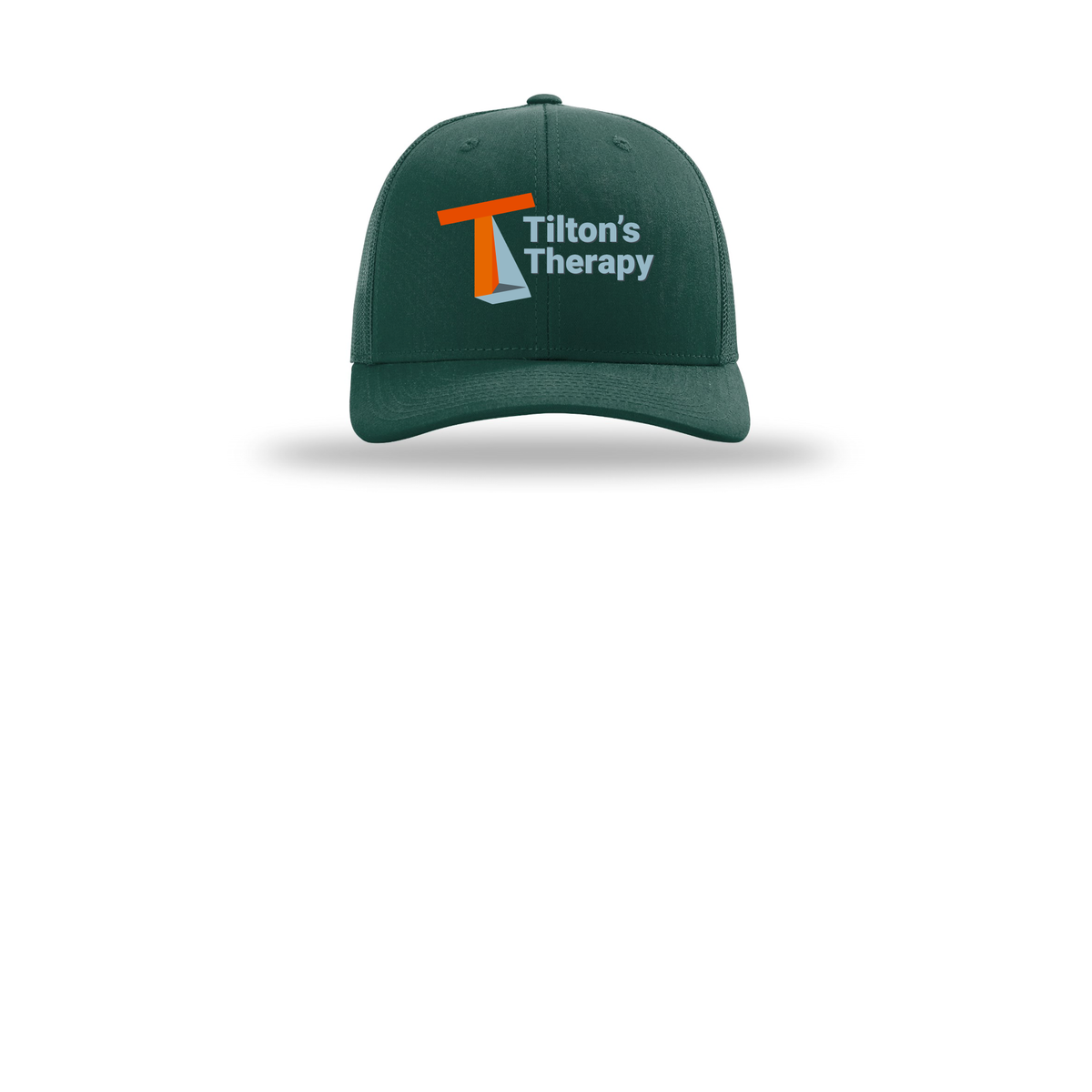 tiltonstherapy-richardson-trucker-cap-embroidery-capfront-R112-darkgreen-flat-front