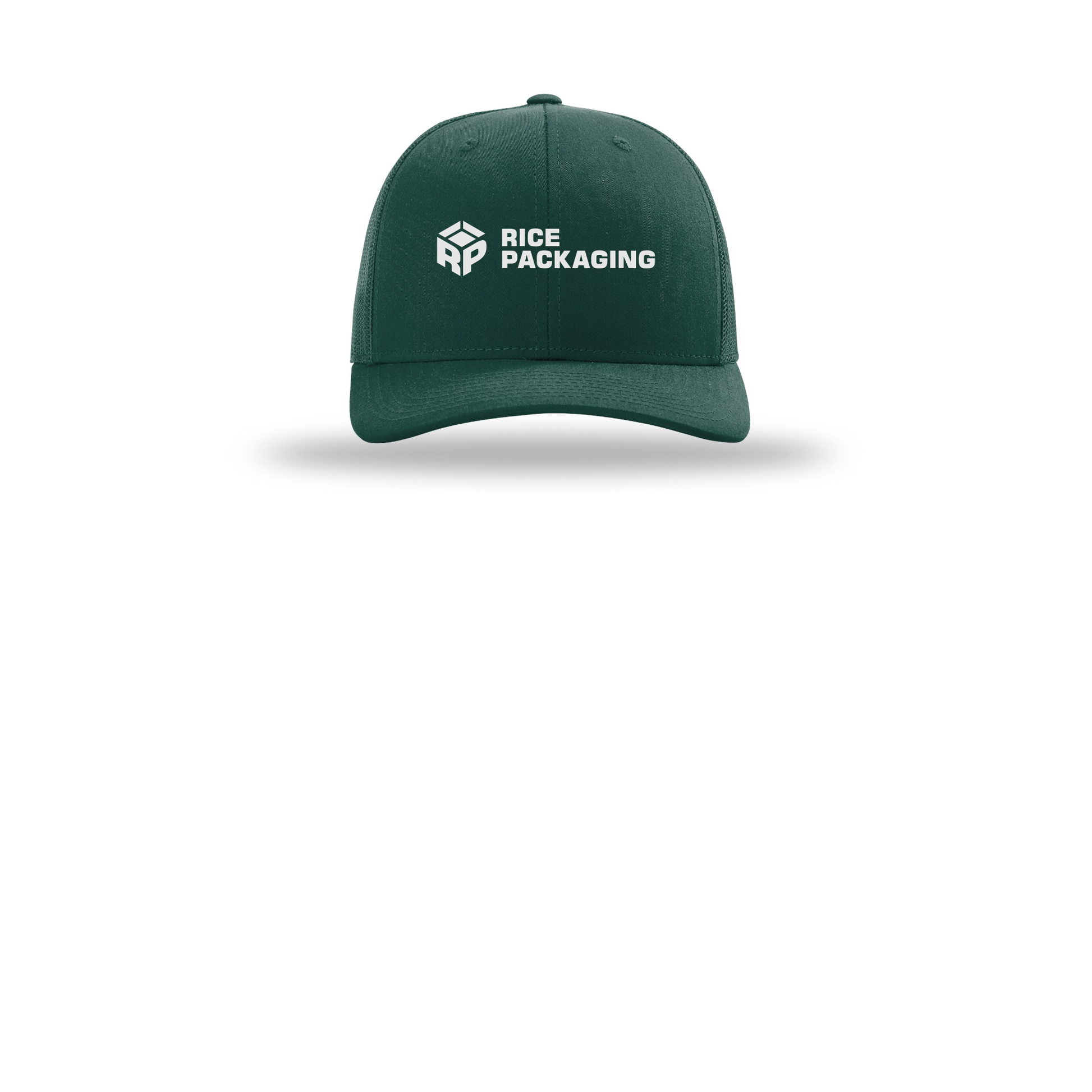 ricepackaging-richardson-trucker-cap-embroidery-capfront-R112-darkgreen-flat-front