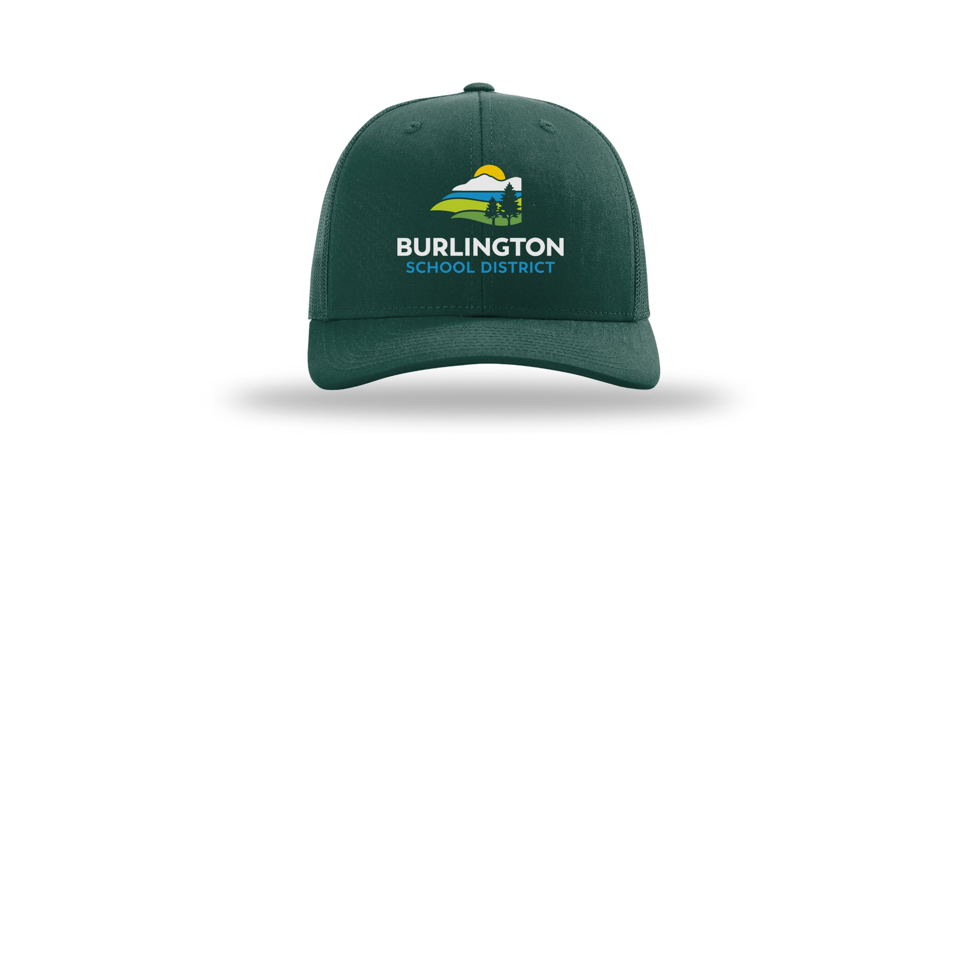 bsdvt-richardson-trucker-cap-embroidery-capfront-R112-darkgreen-flat-front