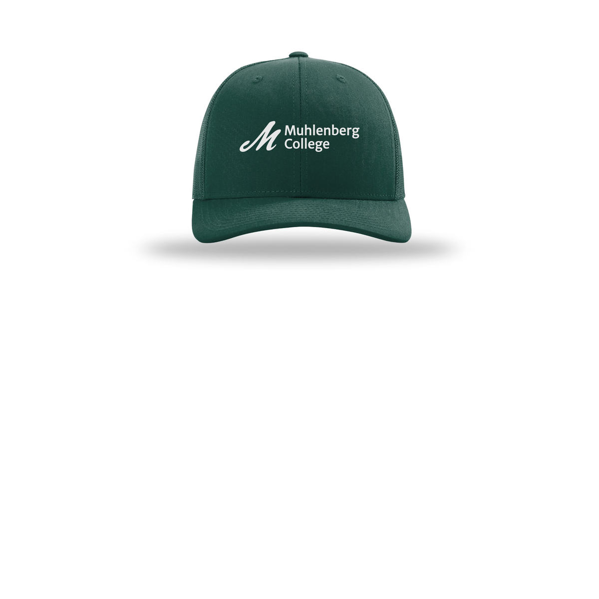 muhlenberg-richardson-trucker-cap-embroidery-capfront-R112-darkgreen-flat-front