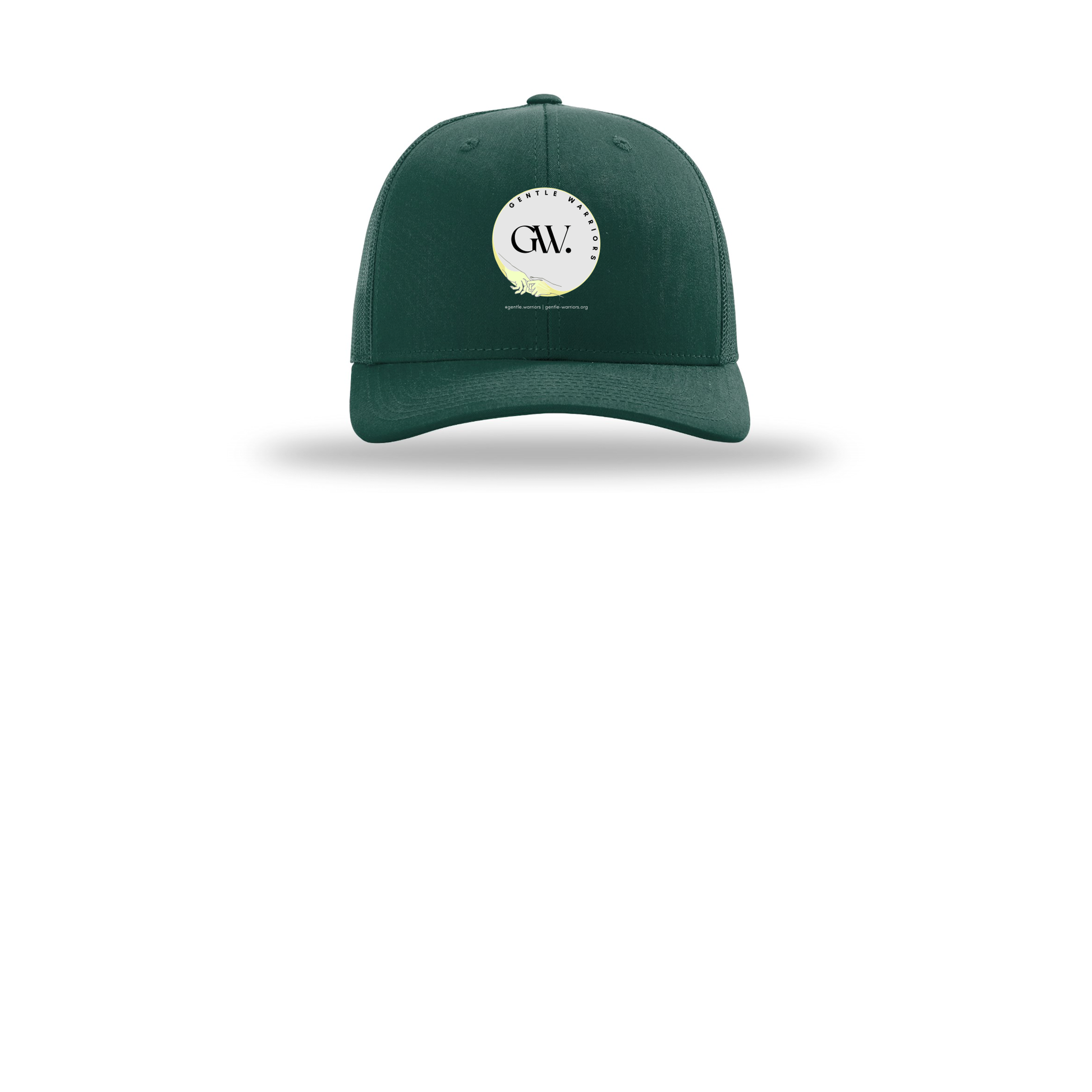gentle-warriors-richardson-trucker-cap-embroidery-capfront-R112-darkgreen-flat-front