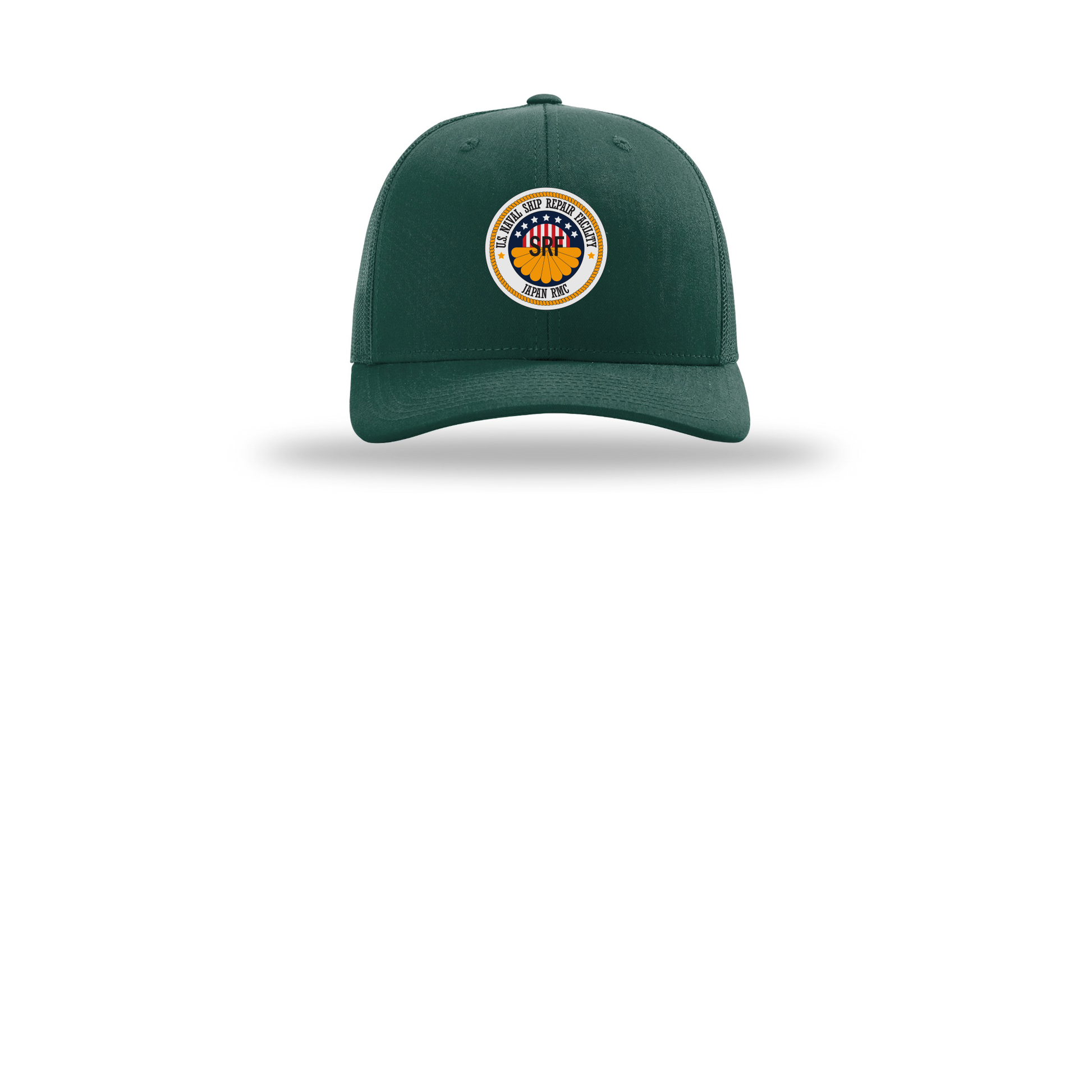 srf-jrmc-richardson-trucker-cap-embroidery-capfront-R112-darkgreen-flat-front