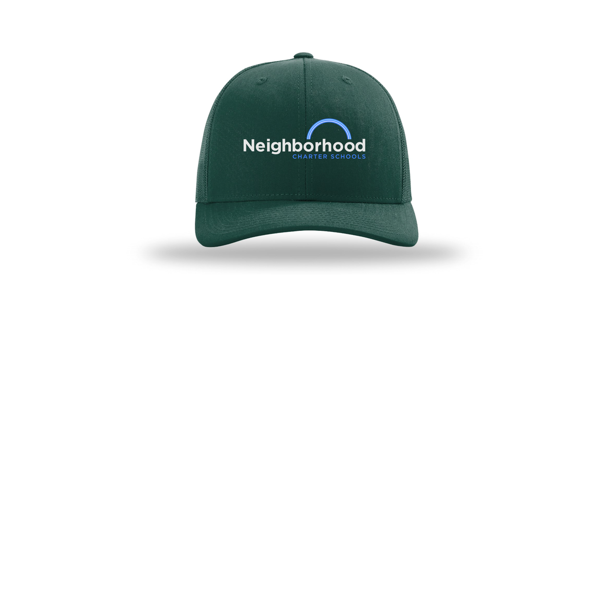 ncschools-richardson-trucker-cap-embroidery-capfront-R112-darkgreen-flat-front