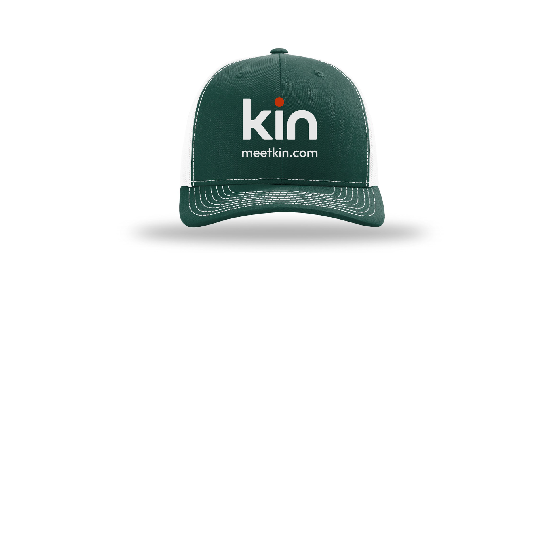 kin-richardson-trucker-cap-embroidery-capfront-R112-darkgreenwhite-flat-front