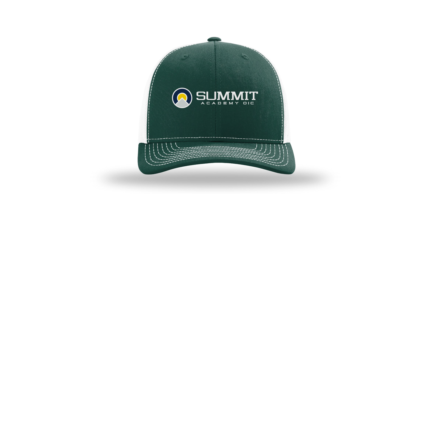 saoic-richardson-trucker-cap-embroidery-capfront-R112-darkgreenwhite-flat-front