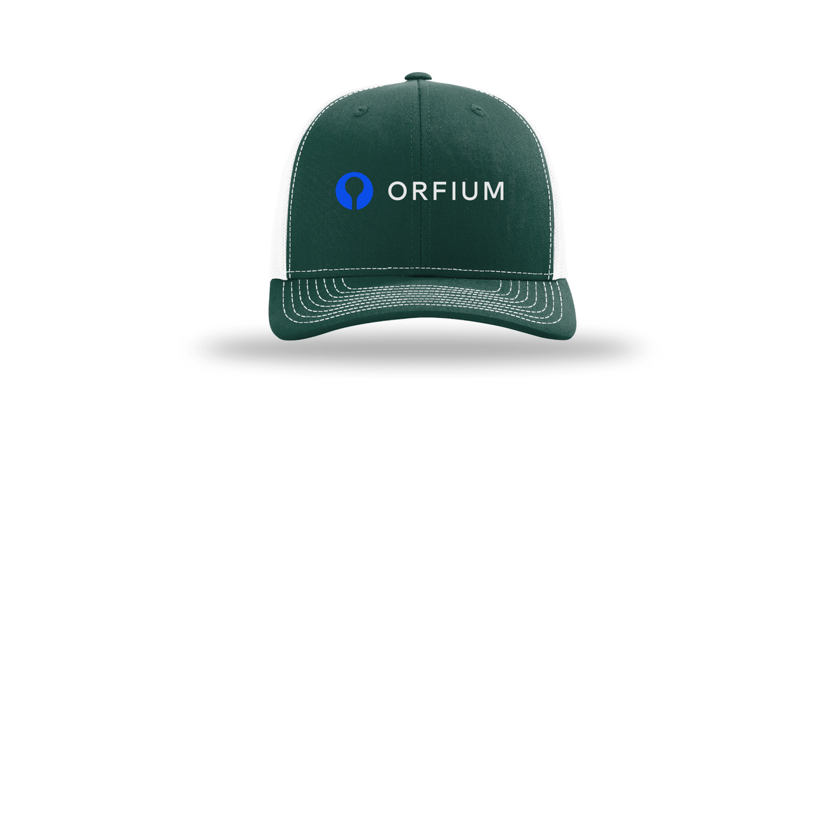 orfium-richardson-trucker-cap-embroidery-capfront-R112-darkgreenwhite-flat-front
