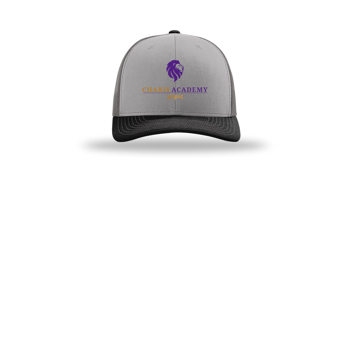 cahazleton-richardson-trucker-cap-embroidery-capfront-R112-greycharcoalblack-flat-front