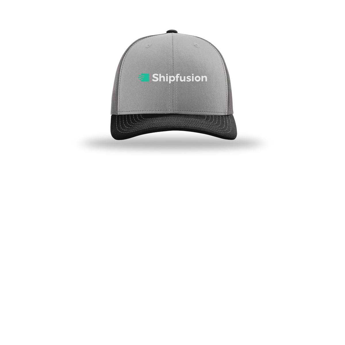 shipfusion-richardson-trucker-cap-embroidery-capfront-R112-greycharcoalblack-flat-front