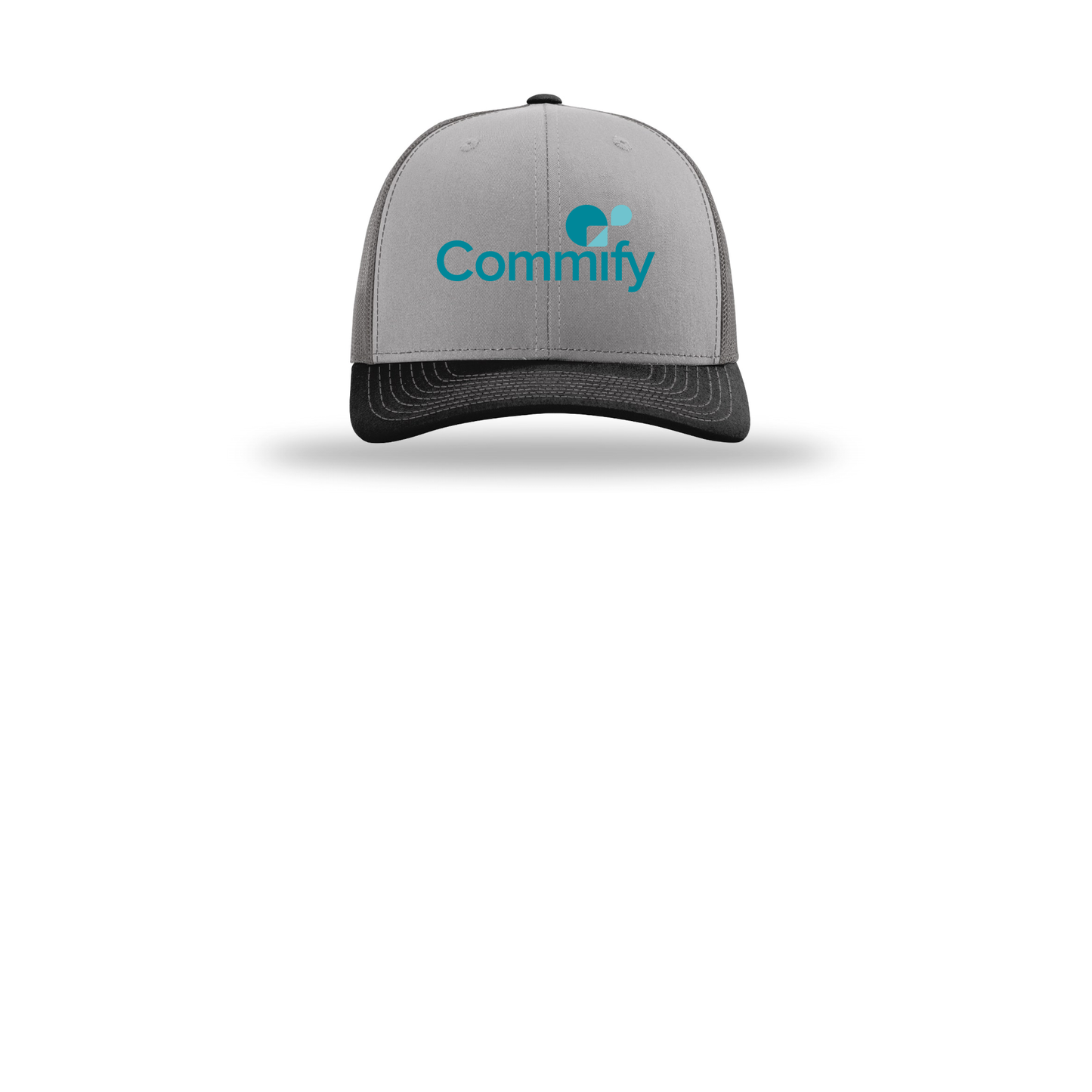 commify-richardson-trucker-cap-embroidery-capfront-R112-greycharcoalblack-flat-front