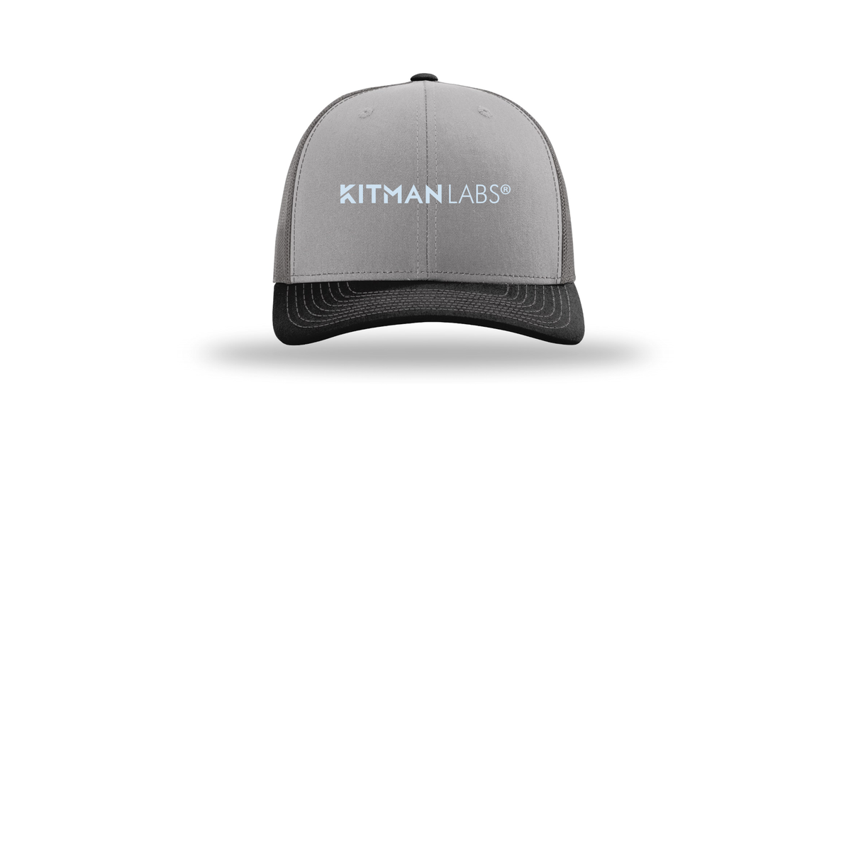 kitmanlabs-richardson-trucker-cap-embroidery-capfront-R112-greycharcoalblack-flat-front