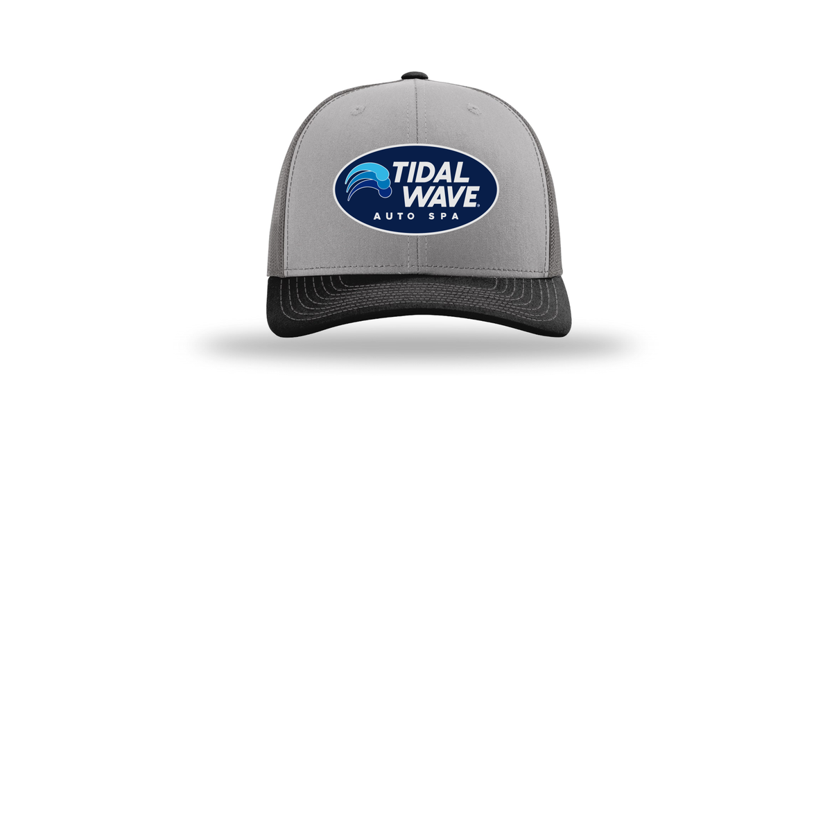 tidalwaveautospa-richardson-trucker-cap-embroidery-capfront-R112-greycharcoalblack-flat-front