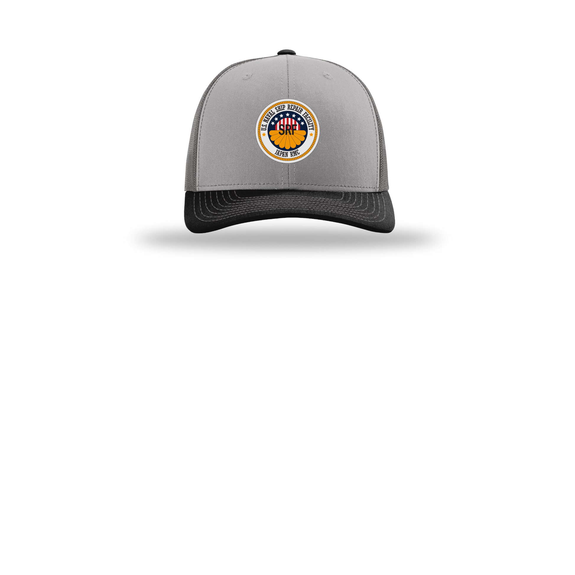 srf-jrmc-richardson-trucker-cap-embroidery-capfront-R112-greycharcoalblack-flat-front