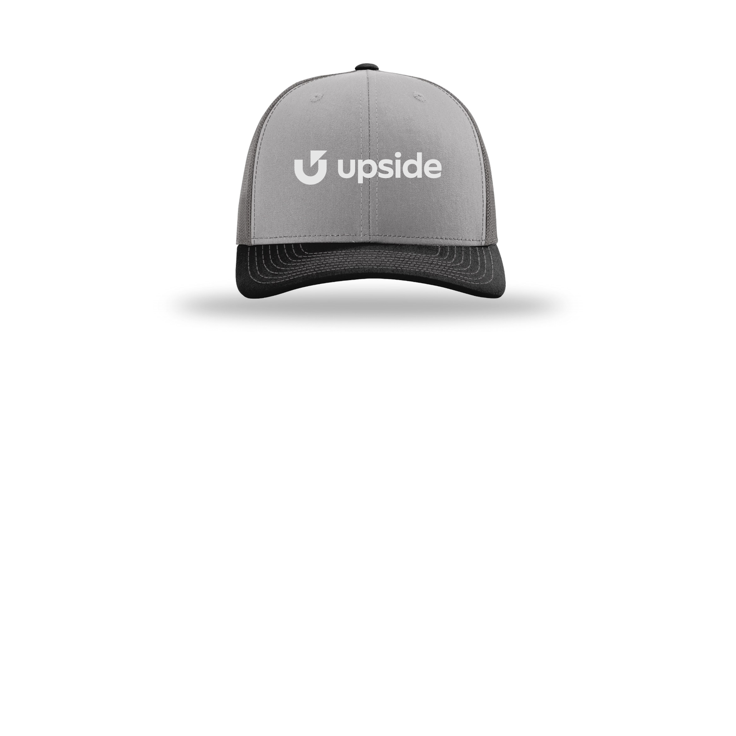 upside-richardson-trucker-cap-embroidery-capfront-R112-greycharcoalblack-flat-front