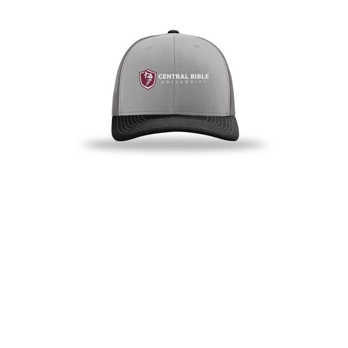 centralbible-richardson-trucker-cap-embroidery-capfront-R112-greycharcoalblack-flat-front