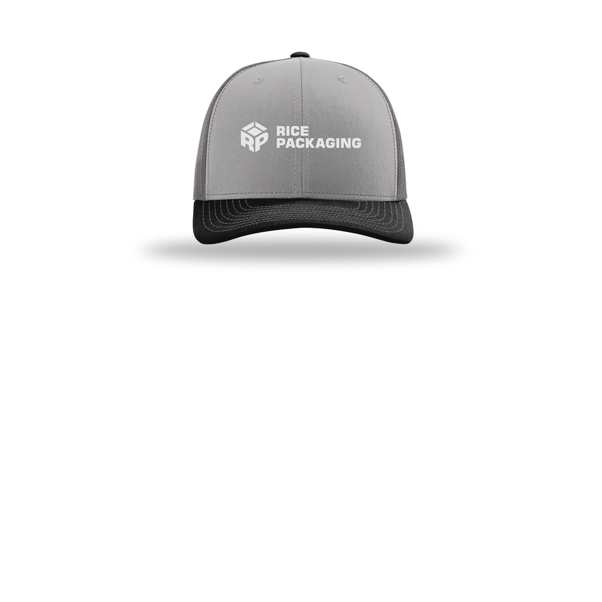 ricepackaging-richardson-trucker-cap-embroidery-capfront-R112-greycharcoalblack-flat-front