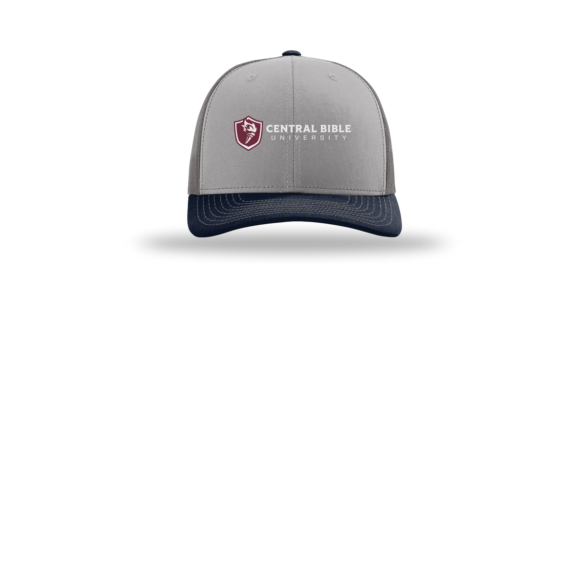 centralbible-richardson-trucker-cap-embroidery-capfront-R112-greycharcoalnavy-flat-front