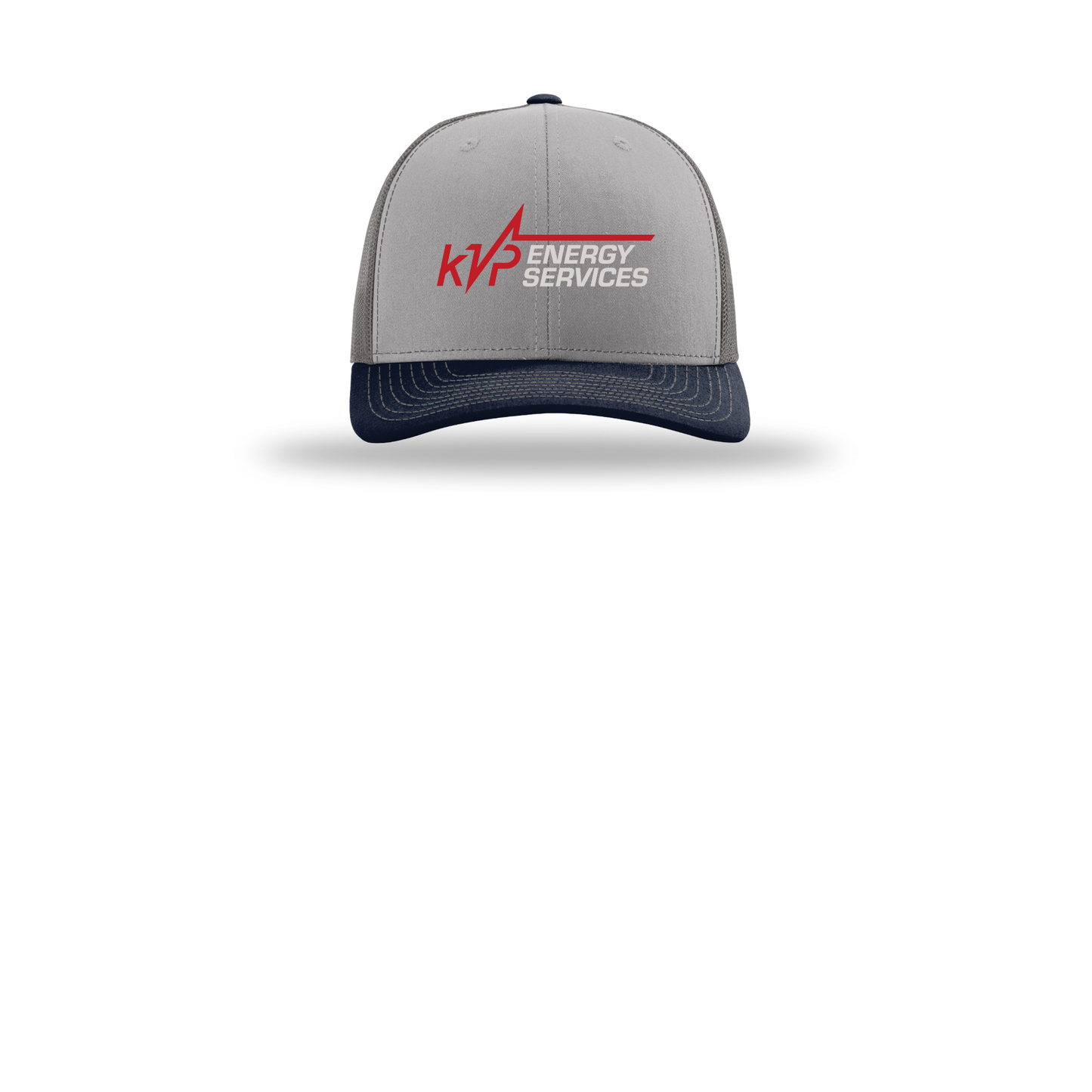kvpenergy-richardson-trucker-cap-embroidery-capfront-R112-greycharcoalnavy-flat-front
