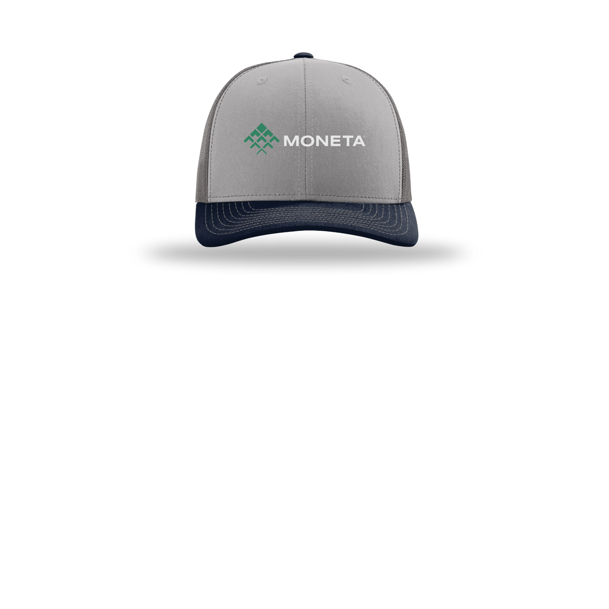 monetagroup-richardson-trucker-cap-embroidery-capfront-R112-greycharcoalnavy-flat-front