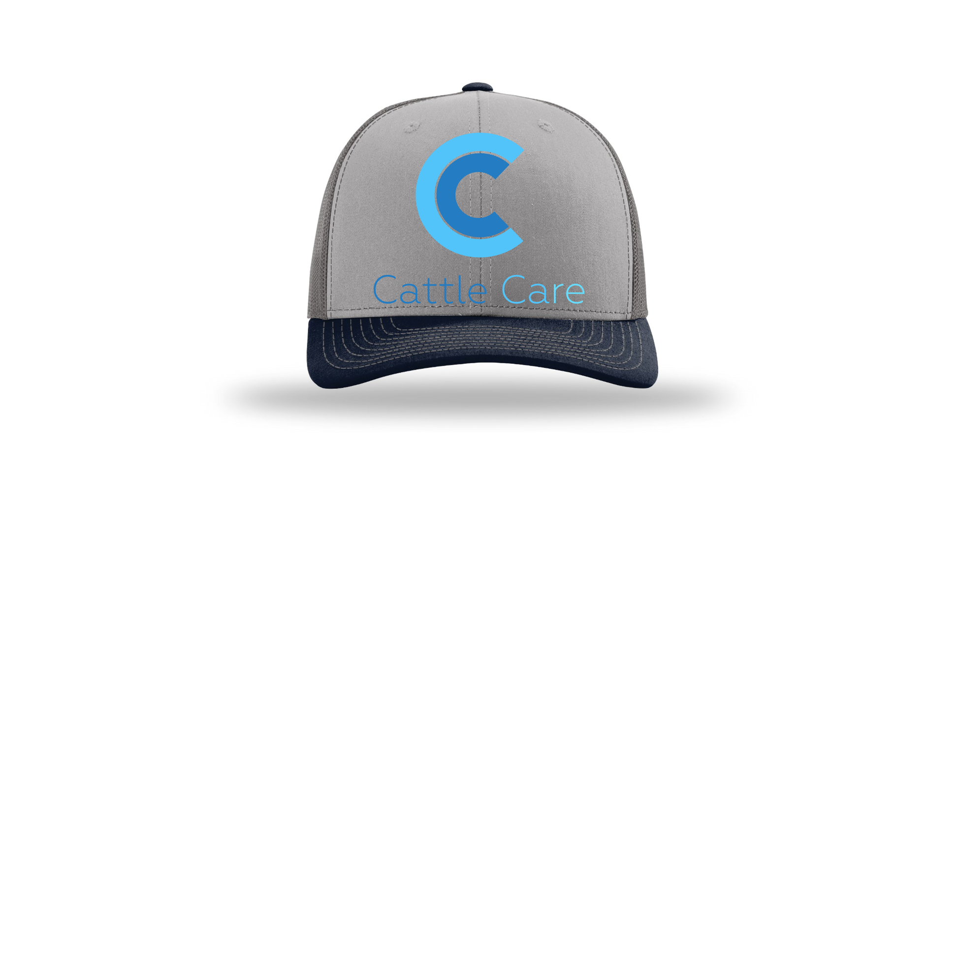 cattle-care-richardson-trucker-cap-embroidery-capfront-R112-greycharcoalnavy-flat-front