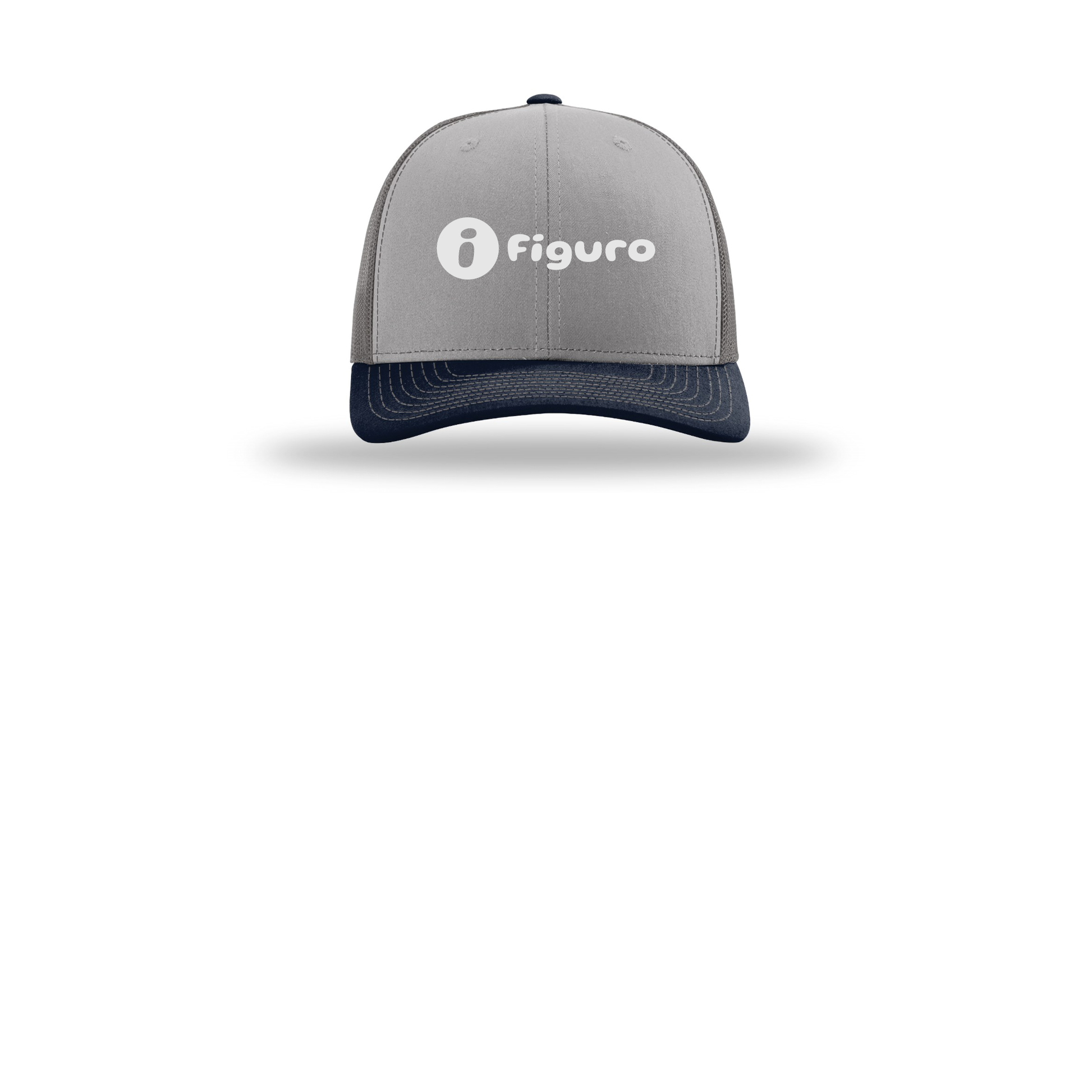 getfiguro-richardson-trucker-cap-embroidery-capfront-R112-greycharcoalnavy-flat-front