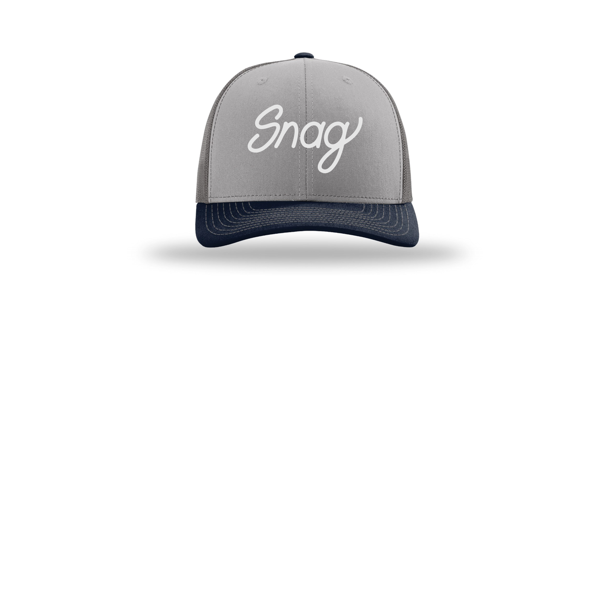 snagdelivery-richardson-trucker-cap-embroidery-capfront-R112-greycharcoalnavy-flat-front