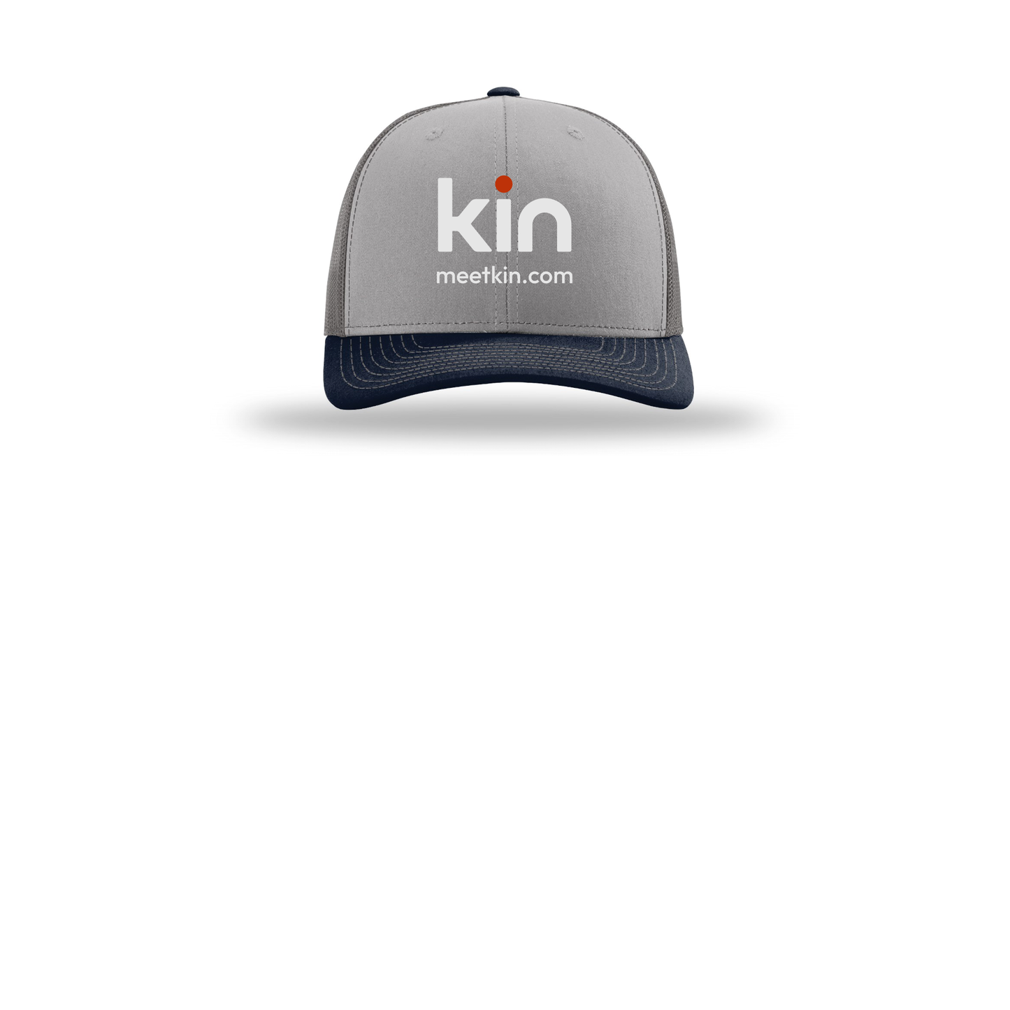 kin-richardson-trucker-cap-embroidery-capfront-R112-greycharcoalnavy-flat-front