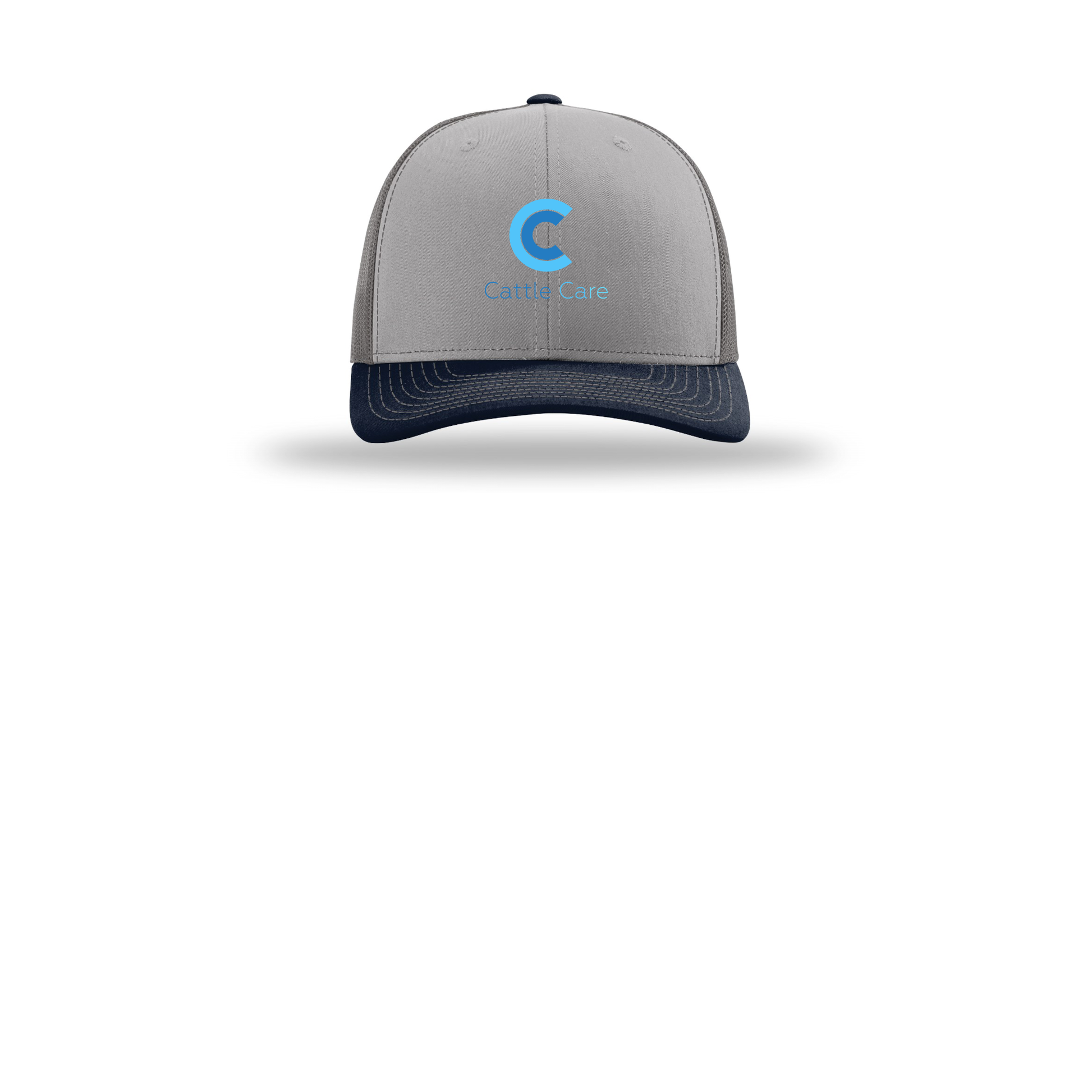 cattle-care-richardson-trucker-cap-embroidery-capfront-R112-greycharcoalnavy-flat-front
