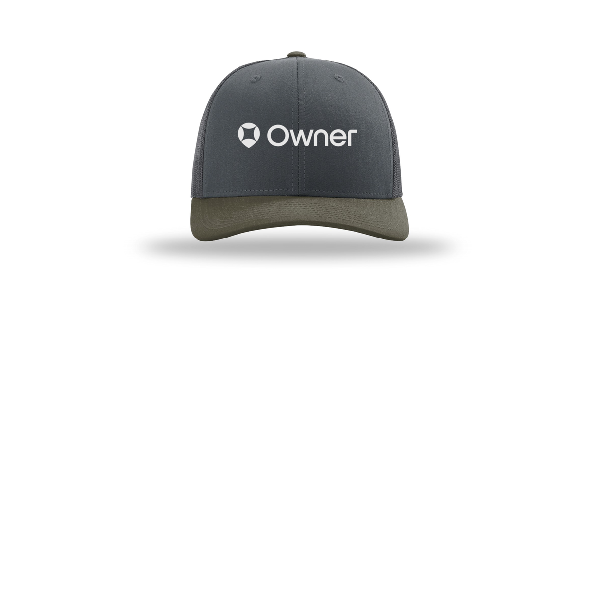 owner-richardson-trucker-cap-embroidery-capfront-R112-gunmetalgunmetalchocolatechip-flat-front