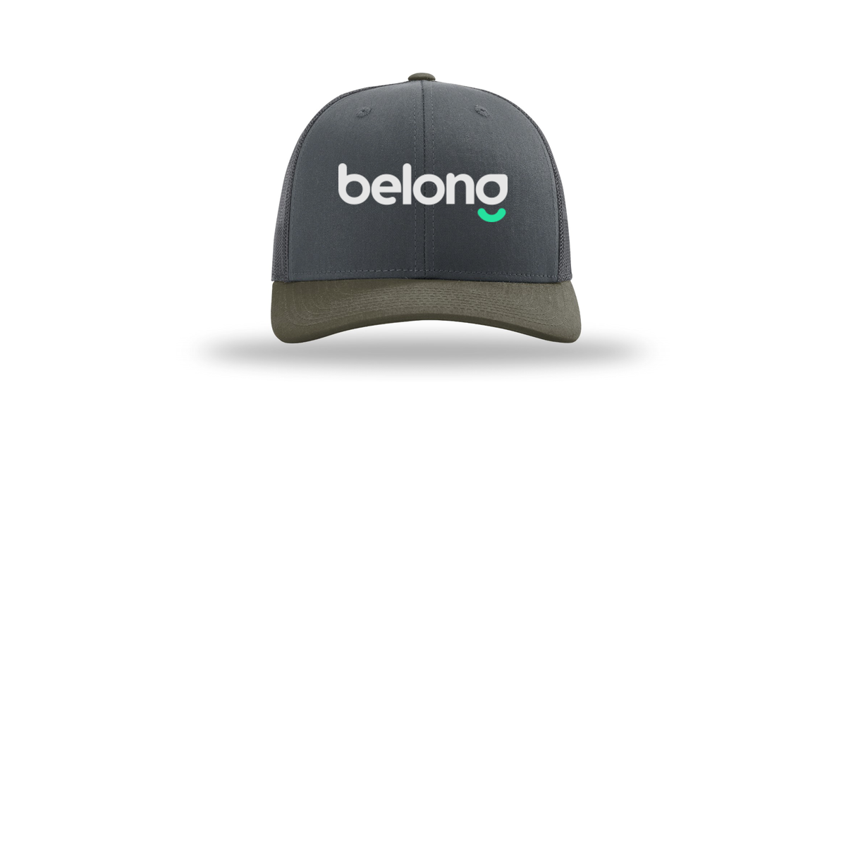 belonghome-richardson-trucker-cap-embroidery-capfront-R112-gunmetalgunmetalchocolatechip-flat-front