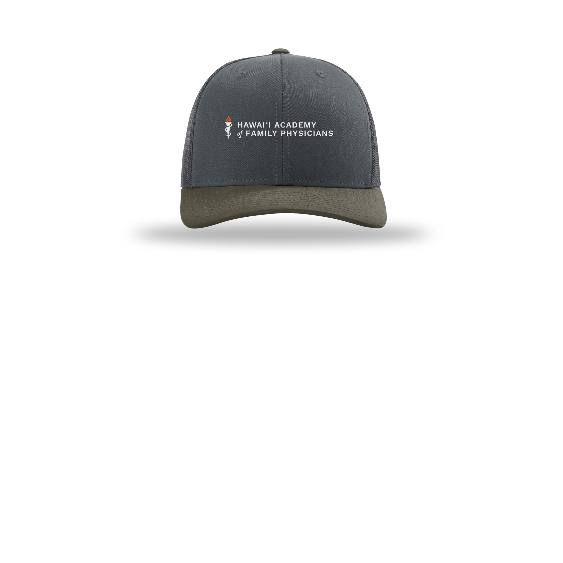 hafp-richardson-trucker-cap-embroidery-capfront-R112-gunmetalgunmetalchocolatechip-flat-front