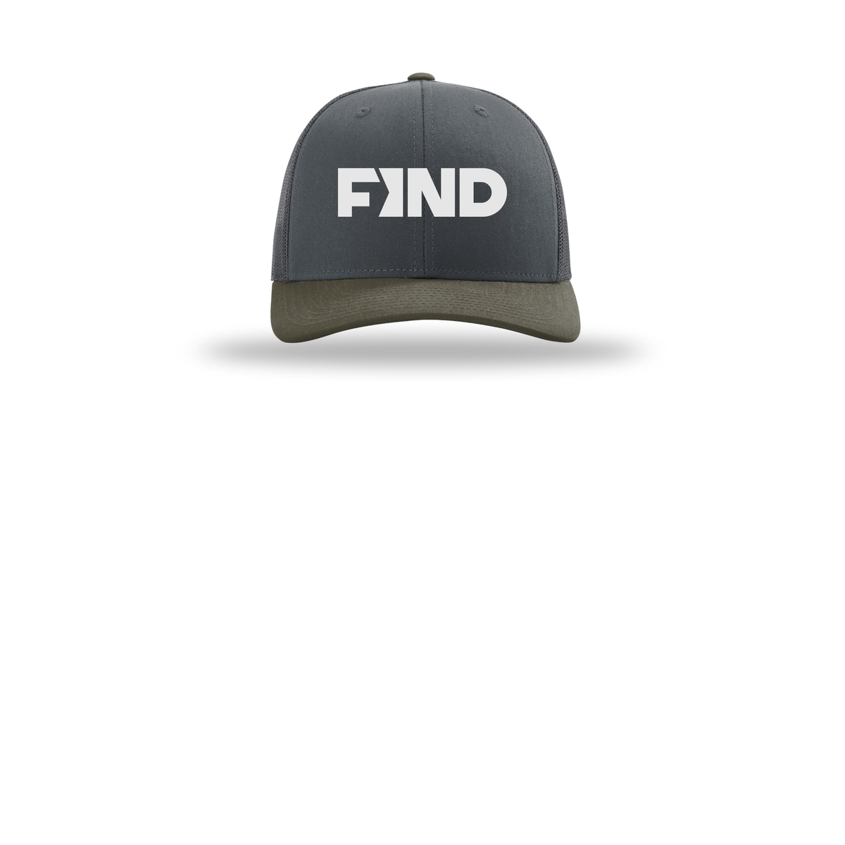 findrealestate-richardson-trucker-cap-embroidery-capfront-R112-gunmetalgunmetalchocolatechip-flat-front