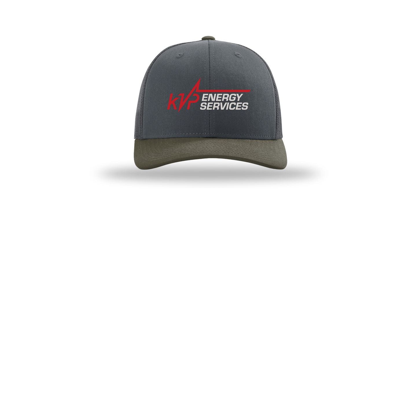 kvpenergy-richardson-trucker-cap-embroidery-capfront-R112-gunmetalgunmetalchocolatechip-flat-front
