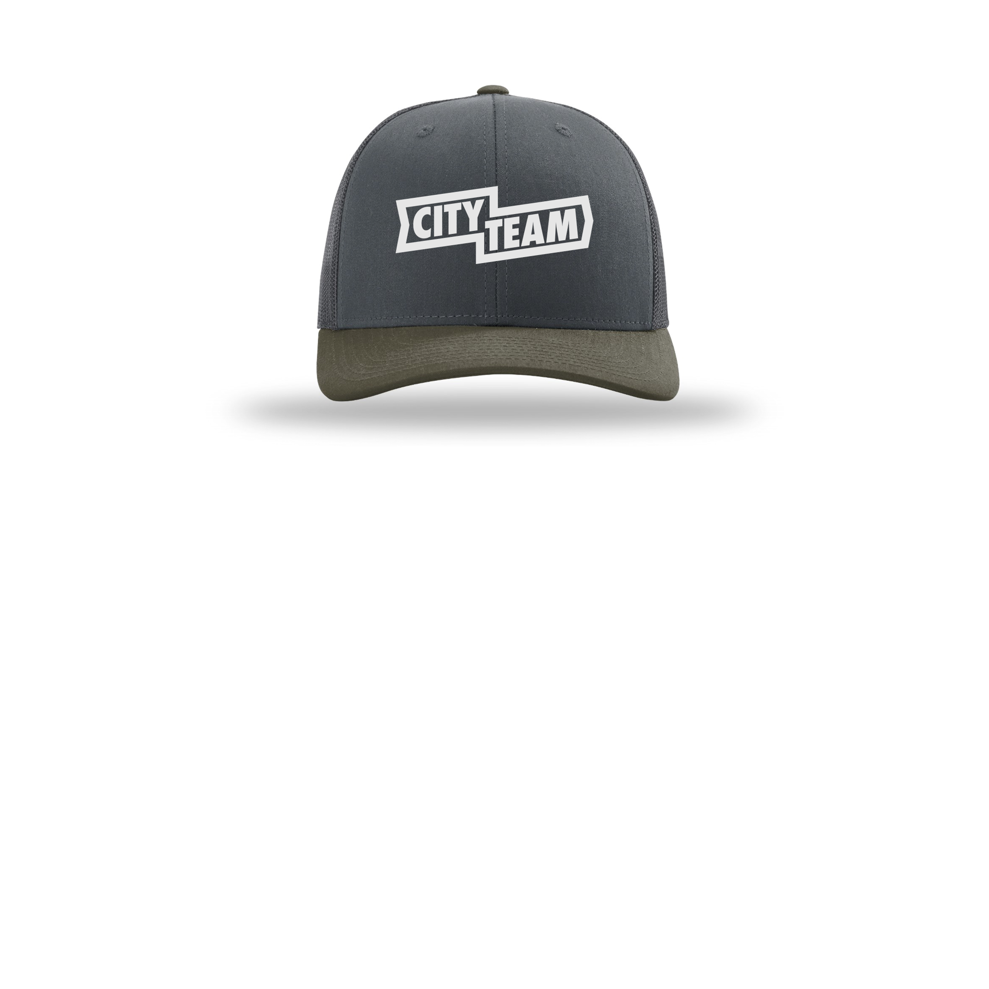 cityteam-richardson-trucker-cap-embroidery-capfront-R112-gunmetalgunmetalchocolatechip-flat-front
