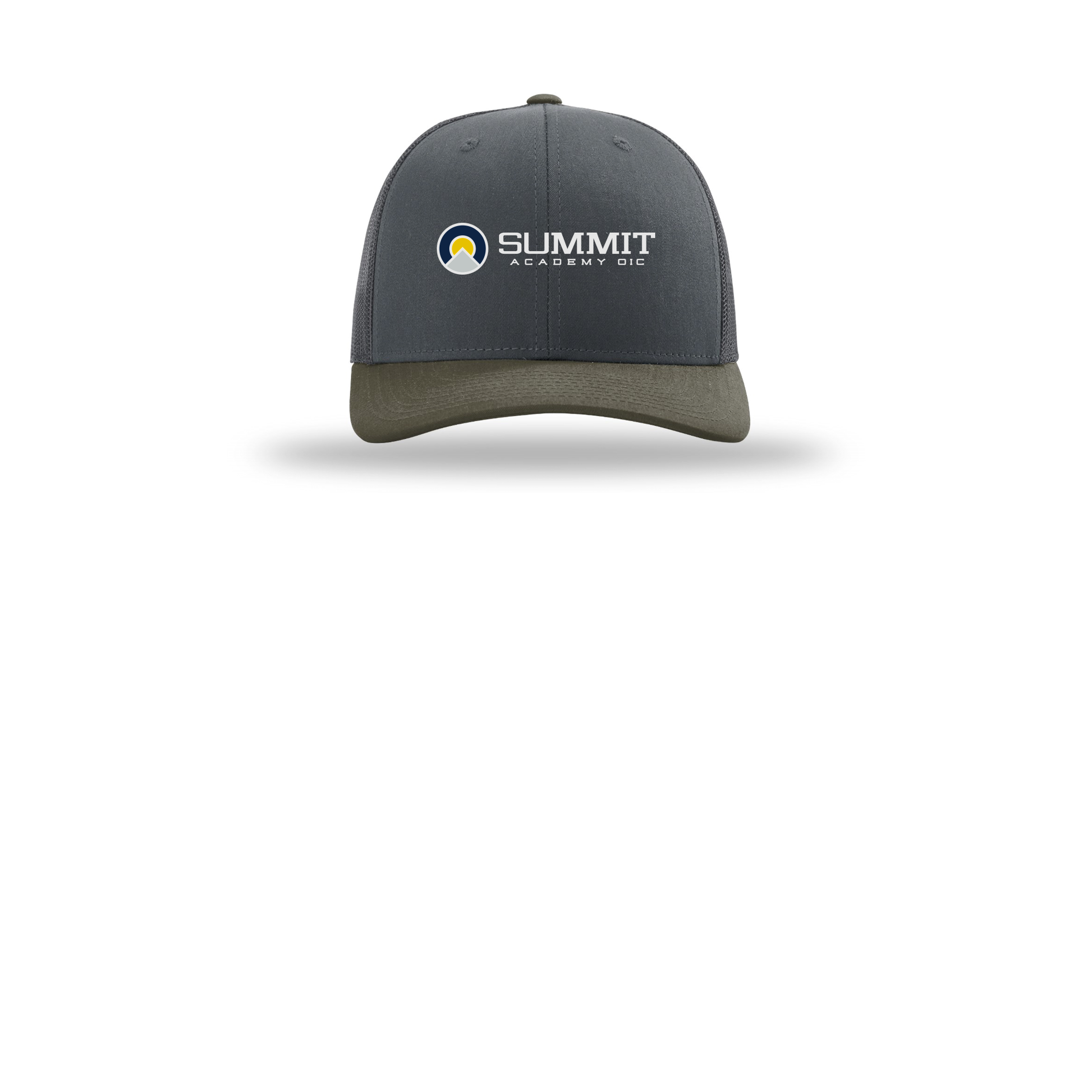 saoic-richardson-trucker-cap-embroidery-capfront-R112-gunmetalgunmetalchocolatechip-flat-front