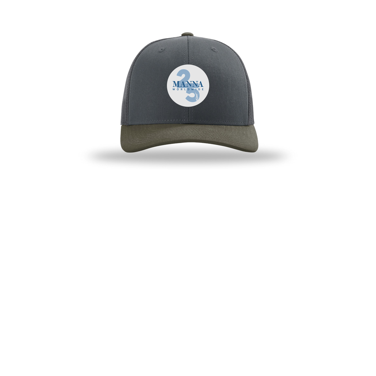 mannaworldwide-richardson-trucker-cap-embroidery-capfront-R112-gunmetalgunmetalchocolatechip-flat-front