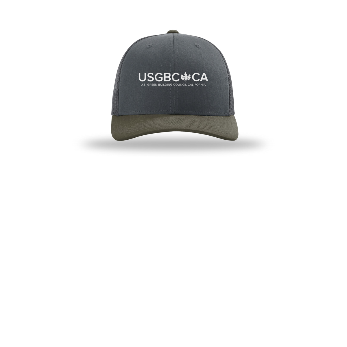 usgbc-ca-richardson-trucker-cap-embroidery-capfront-R112-gunmetalgunmetalchocolatechip-flat-front
