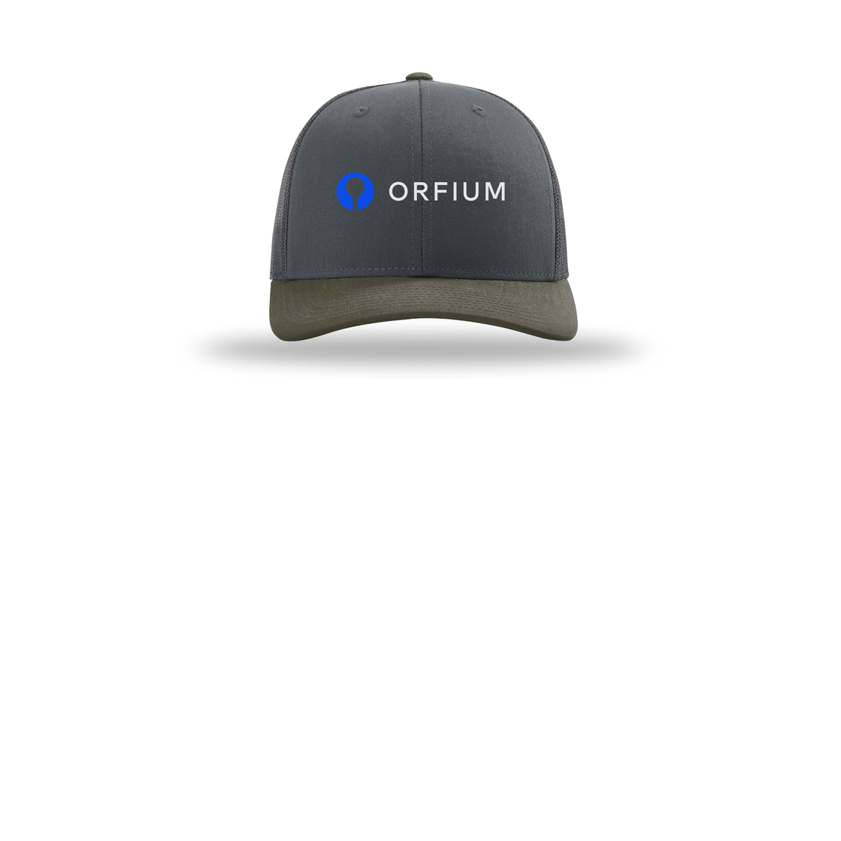 orfium-richardson-trucker-cap-embroidery-capfront-R112-gunmetalgunmetalchocolatechip-flat-front