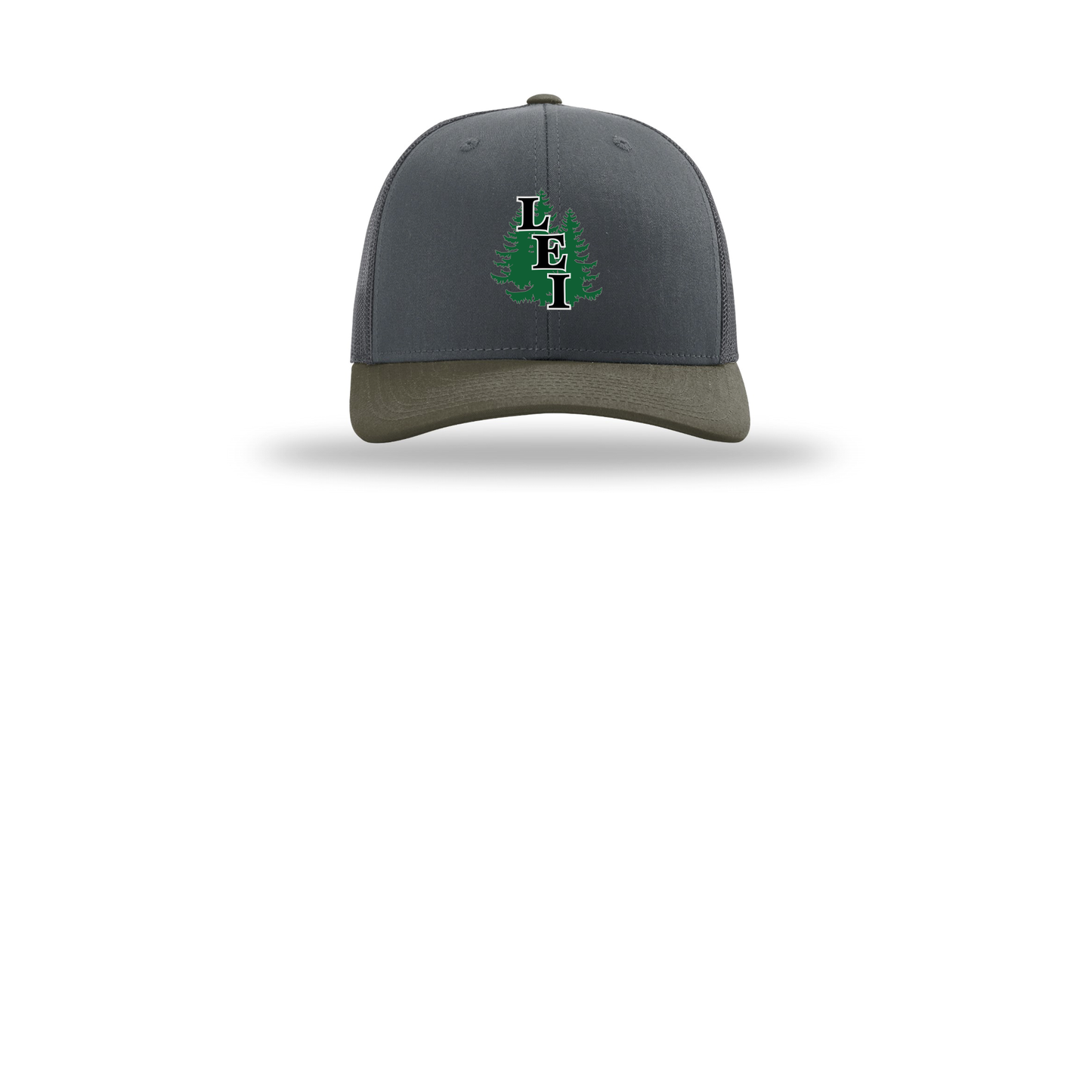 leisite-richardson-trucker-cap-embroidery-capfront-R112-gunmetalgunmetalchocolatechip-flat-front