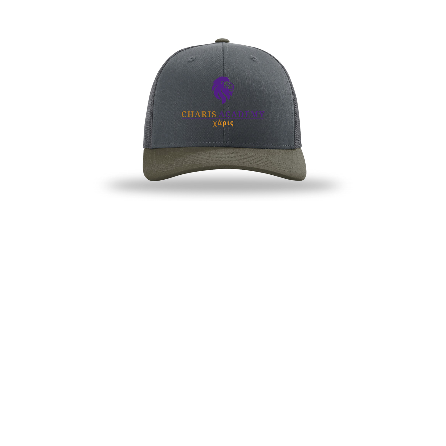 cahazleton-richardson-trucker-cap-embroidery-capfront-R112-gunmetalgunmetalchocolatechip-flat-front