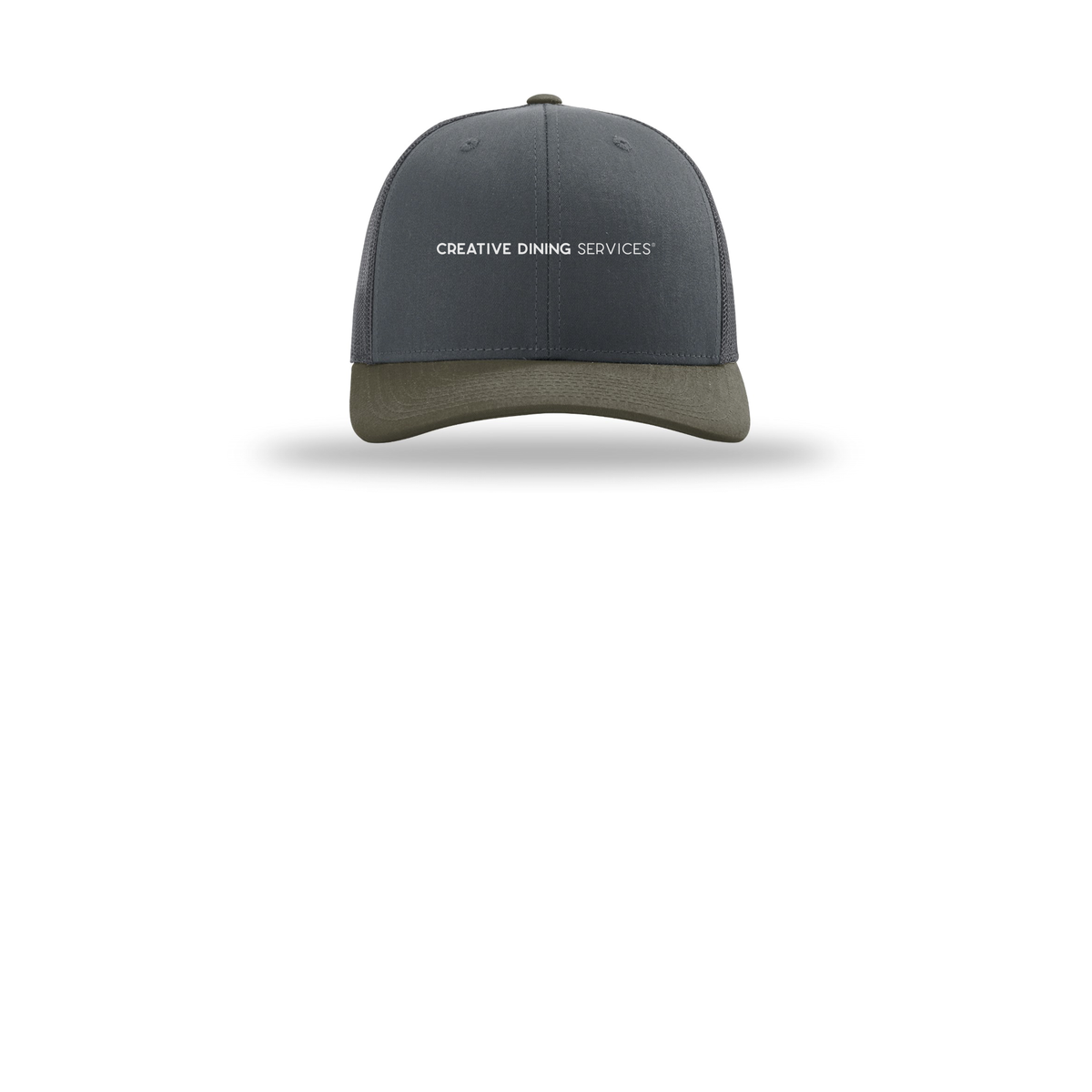 creativedining-richardson-trucker-cap-embroidery-capfront-R112-gunmetalgunmetalchocolatechip-flat-front