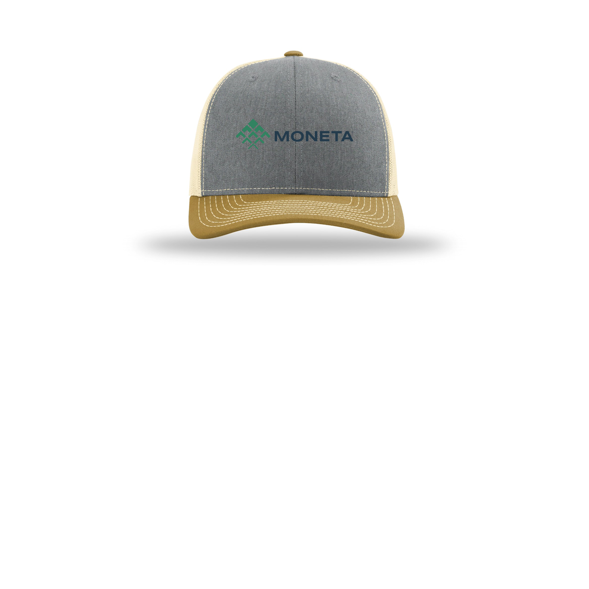 monetagroup-richardson-trucker-cap-embroidery-capfront-R112-heathergreybirchambergold-flat-front