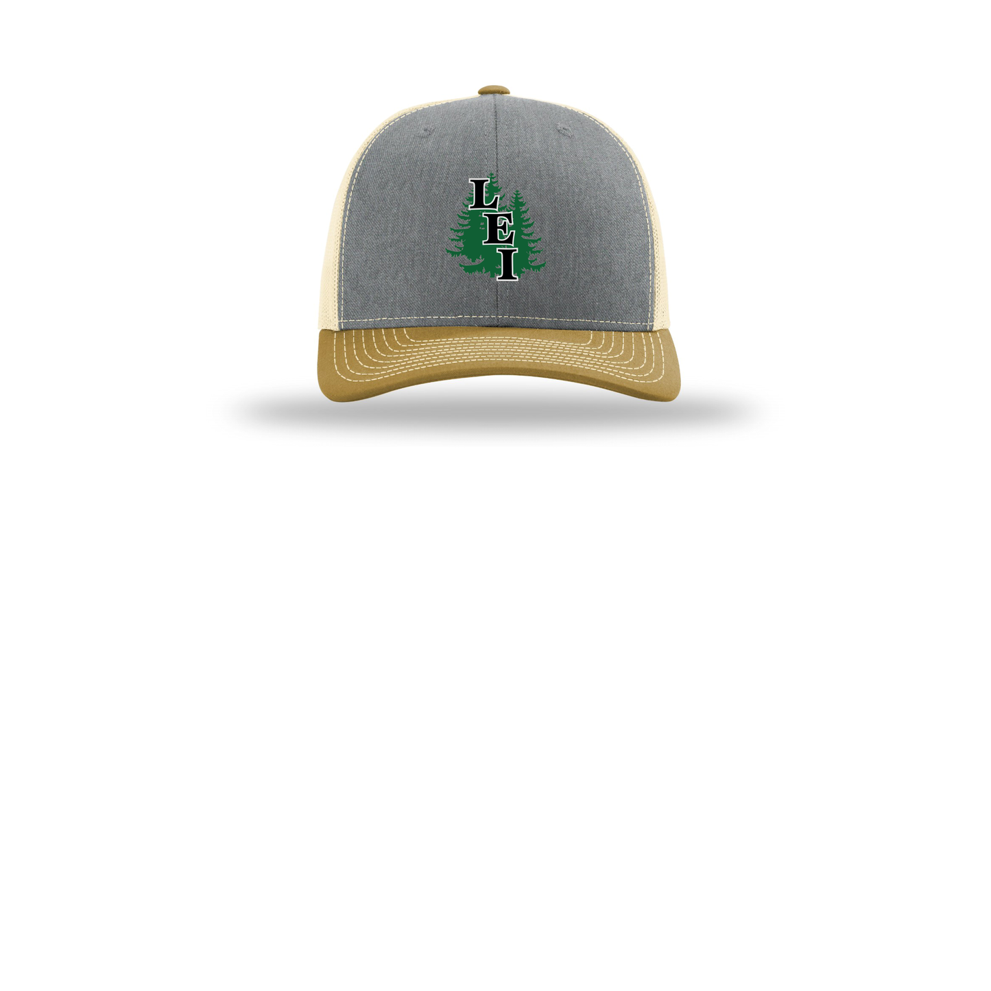 leisite-richardson-trucker-cap-embroidery-capfront-R112-heathergreybirchambergold-flat-front
