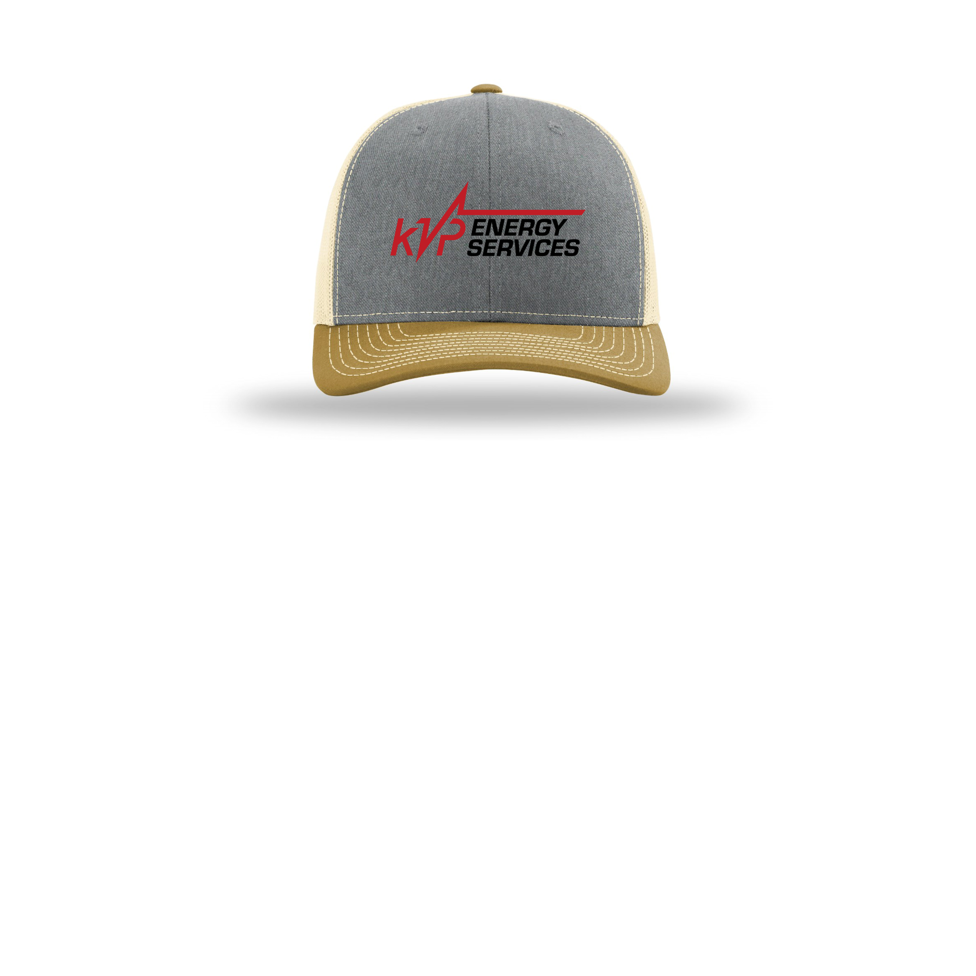 kvpenergy-richardson-trucker-cap-embroidery-capfront-R112-heathergreybirchambergold-flat-front