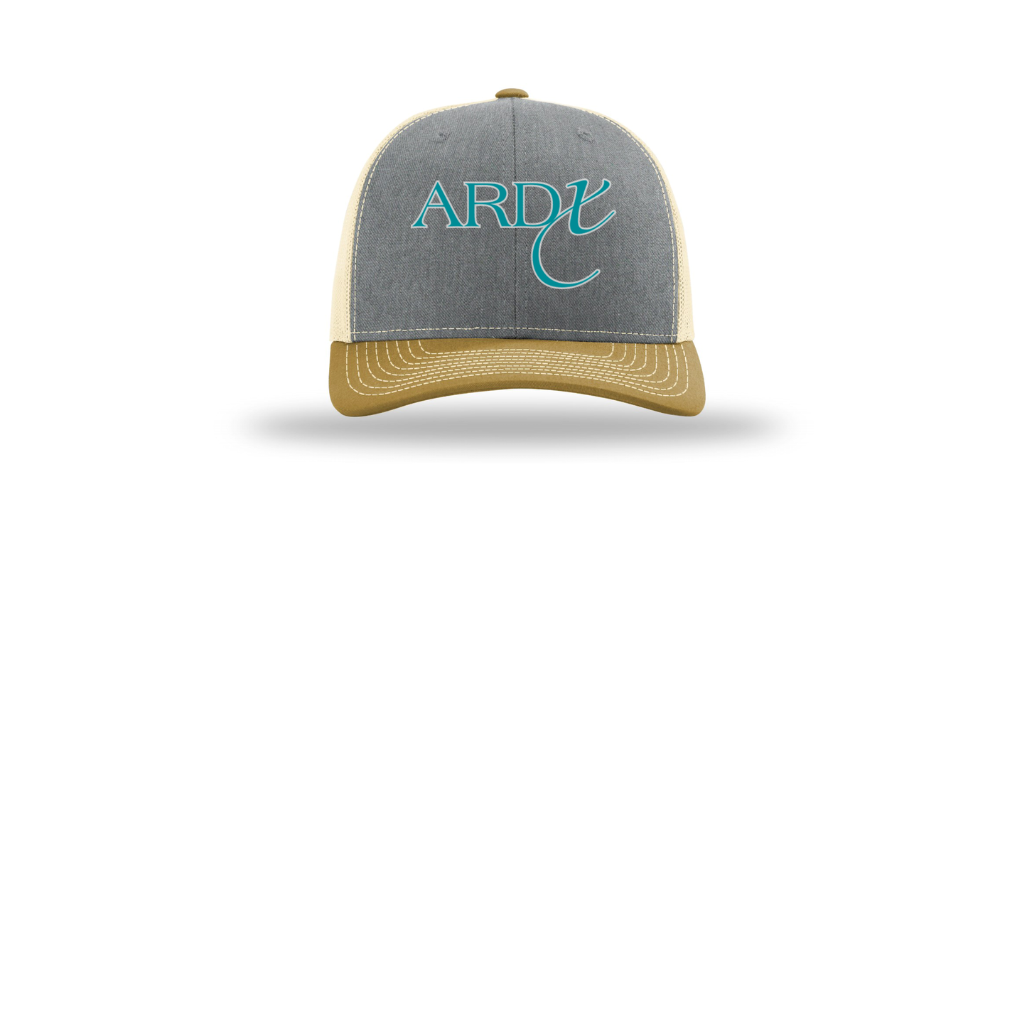 ardx-richardson-trucker-cap-embroidery-capfront-R112-heathergreybirchambergold-flat-front