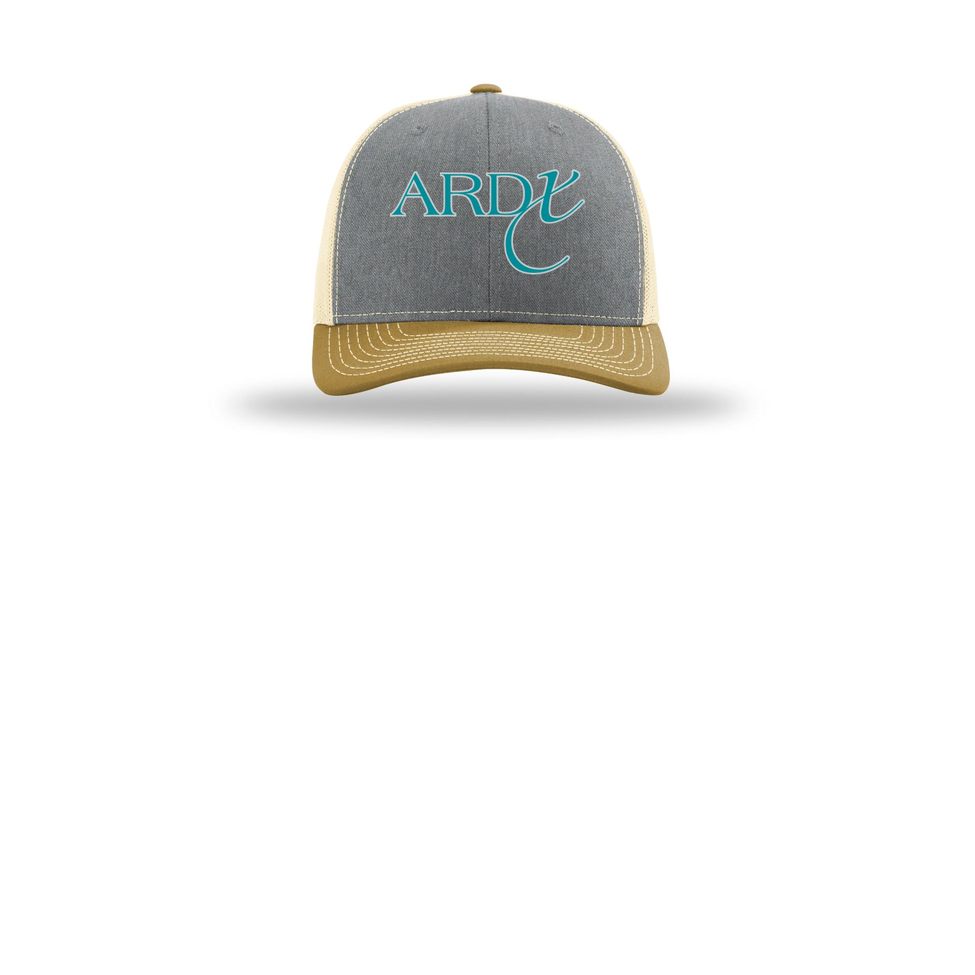 ardx-richardson-trucker-cap-embroidery-capfront-R112-heathergreybirchambergold-flat-front