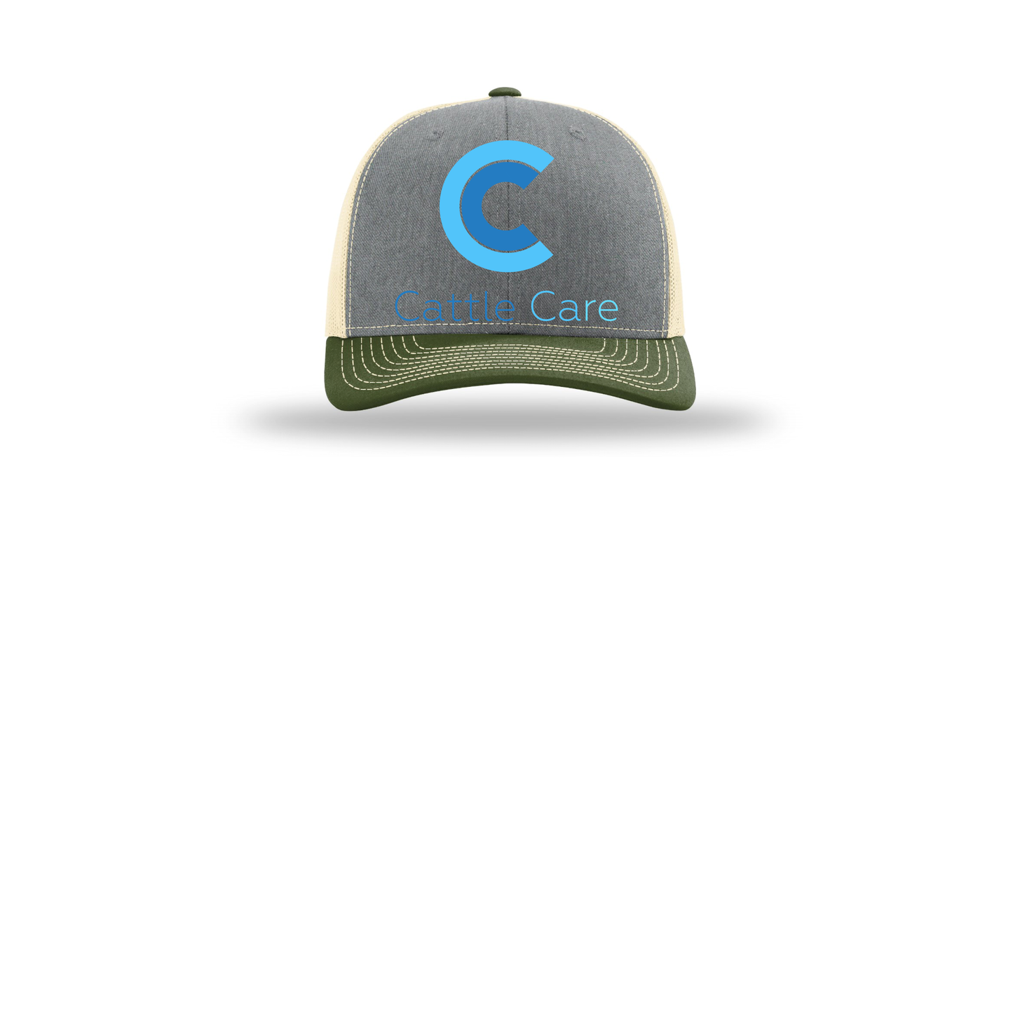cattle-care-richardson-trucker-cap-embroidery-capfront-R112-heathergreybircharmyolive-flat-front