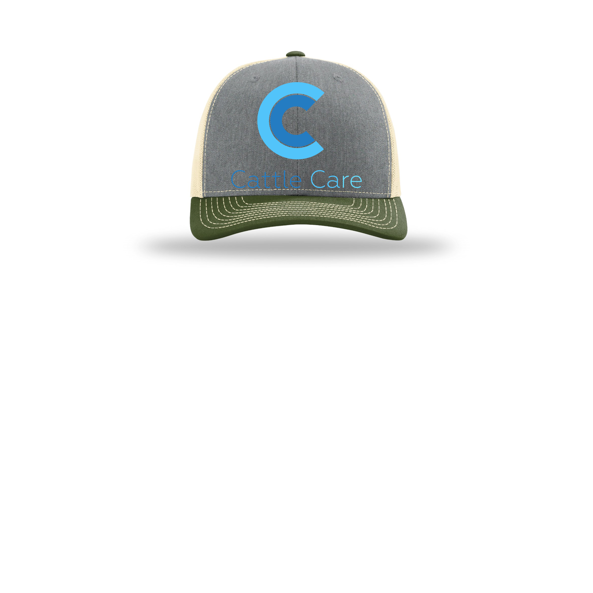 cattle-care-richardson-trucker-cap-embroidery-capfront-R112-heathergreybircharmyolive-flat-front