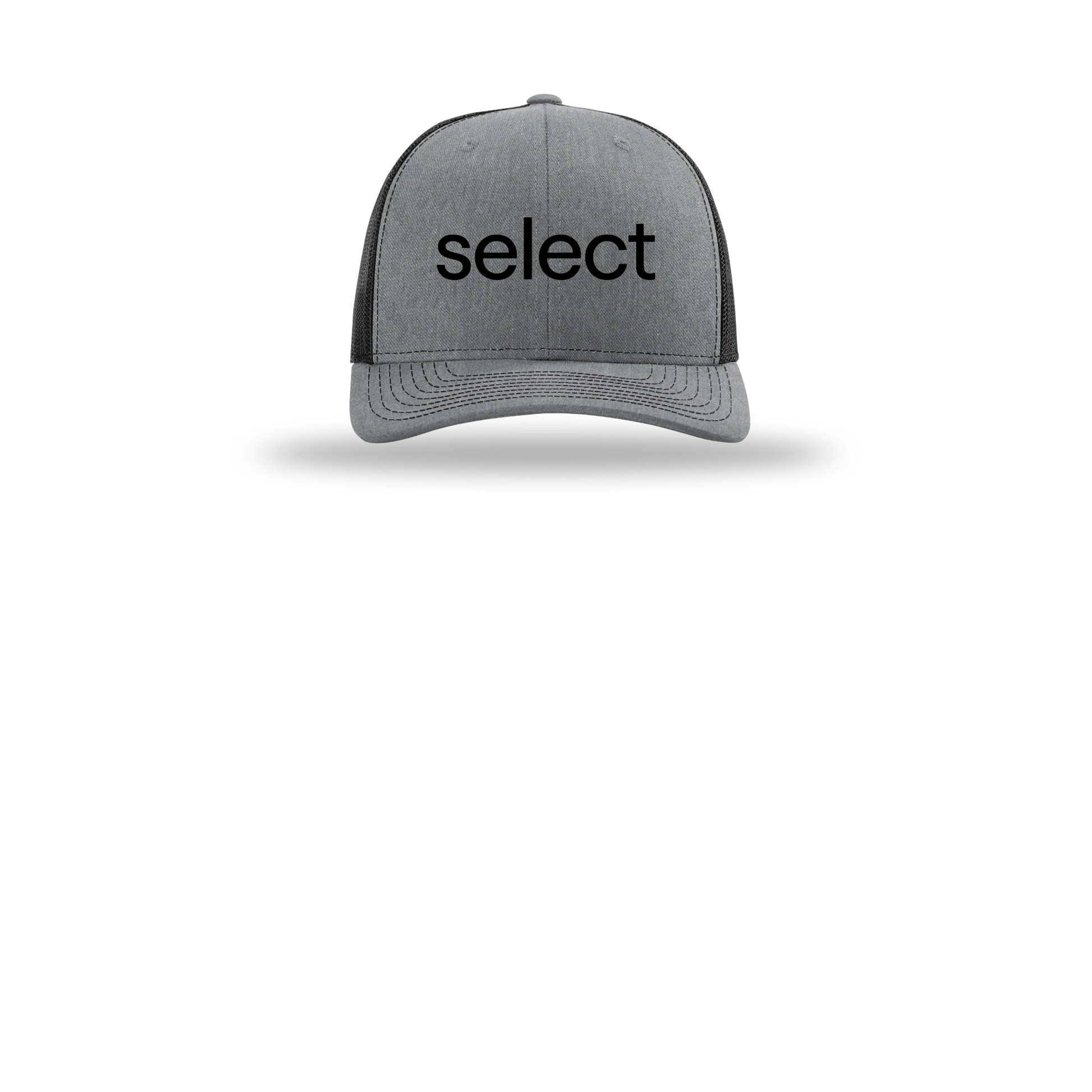 meetselect-richardson-trucker-cap-embroidery-capfront-R112-heathergreyblack-flat-front